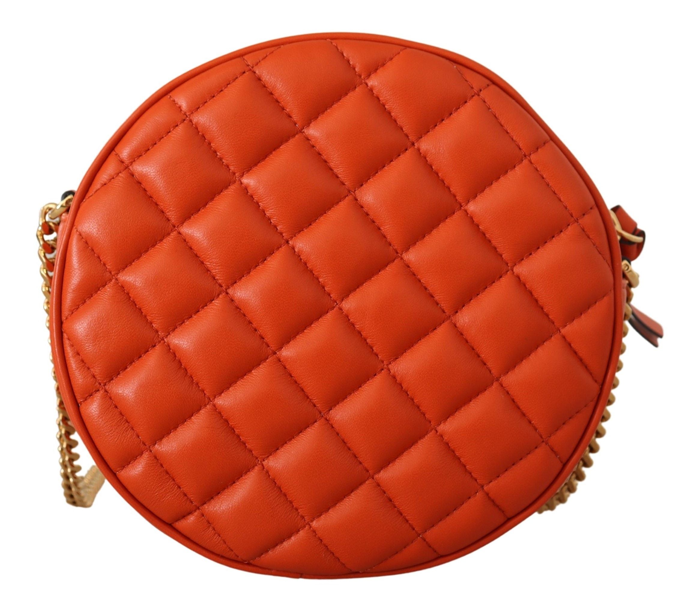 Versace Elegant Round Nappa Leather Crossbody Women's Bag