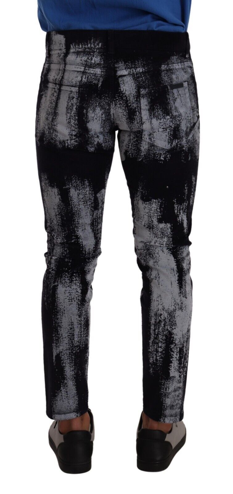 Dolce & Gabbana Blue and White Skinny Stretch Men's Jeans