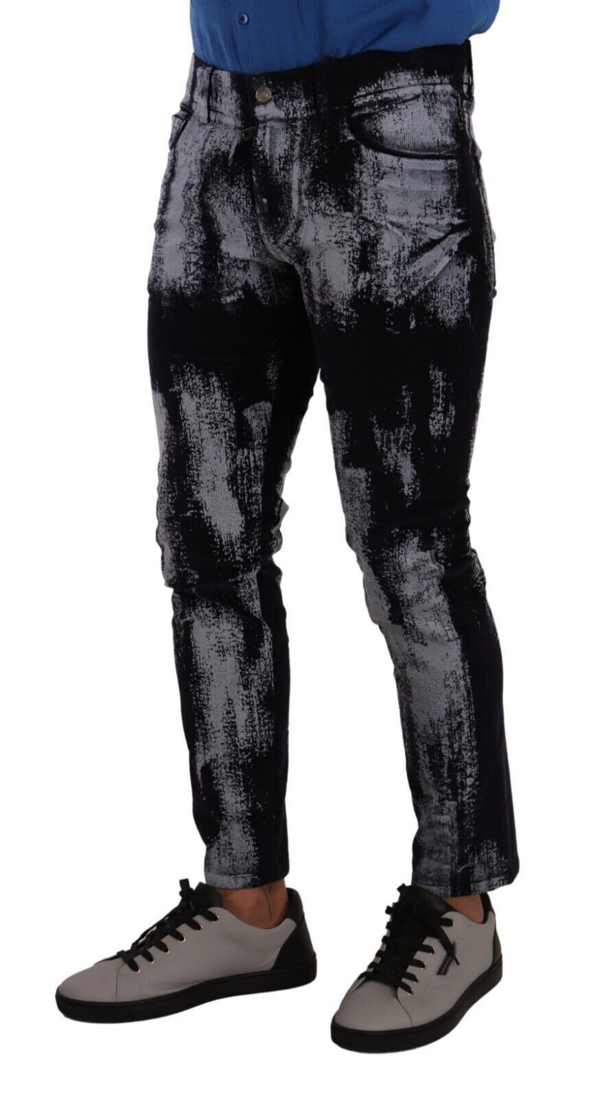 Dolce & Gabbana Blue and White Skinny Stretch Men's Jeans