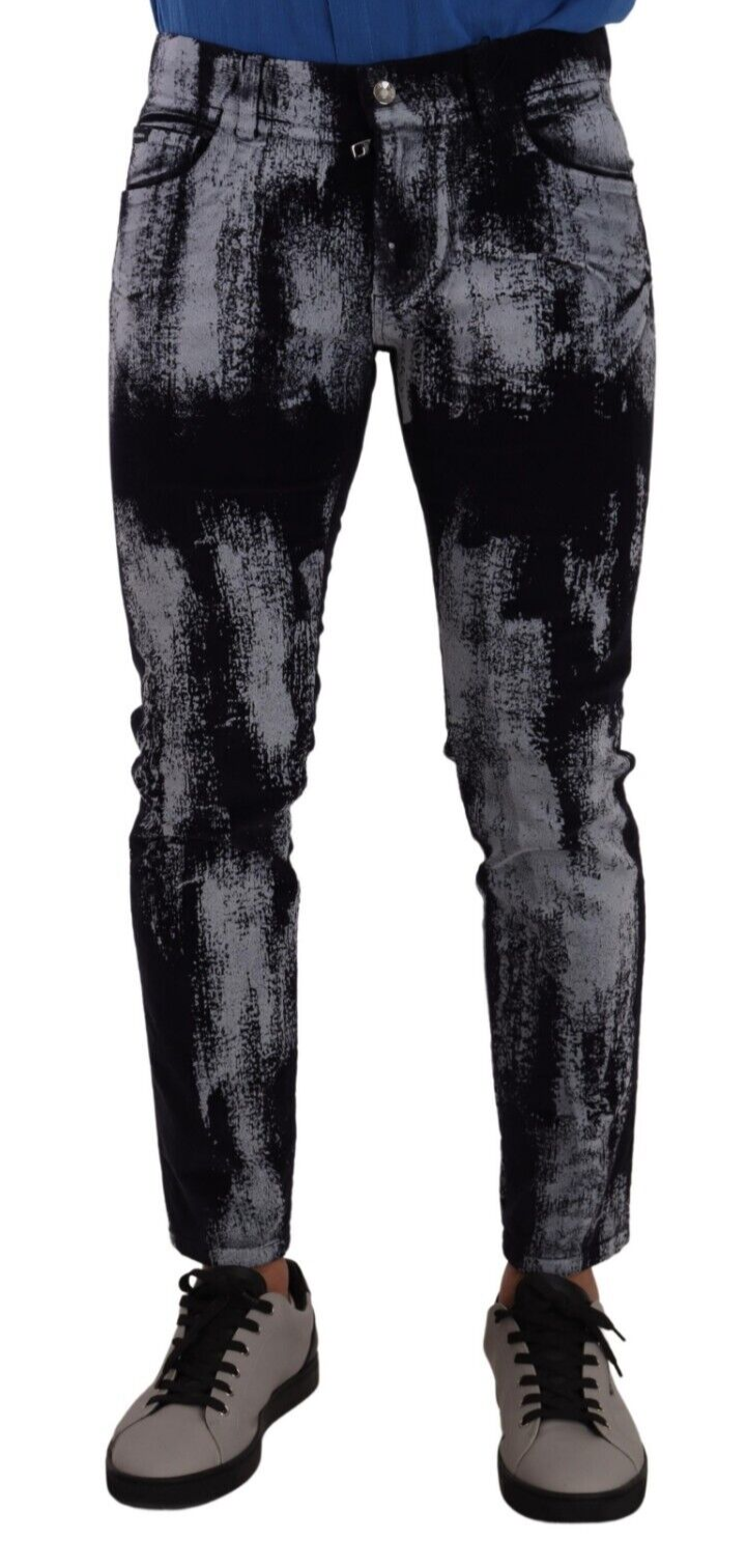 Dolce & Gabbana Blue and White Skinny Stretch Men's Jeans