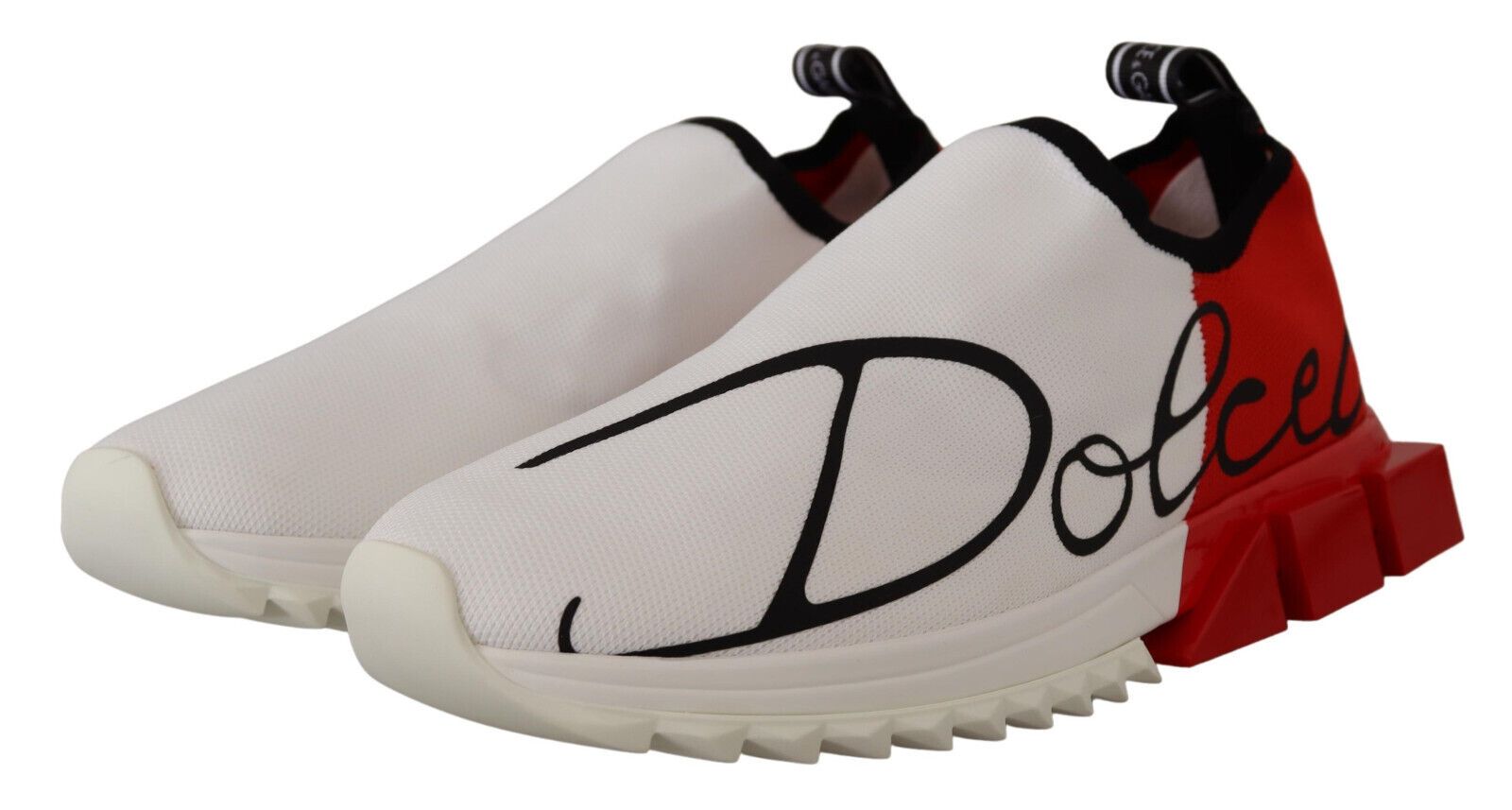 Dolce & Gabbana White Red Sorrento Sandals Men's Sneakers