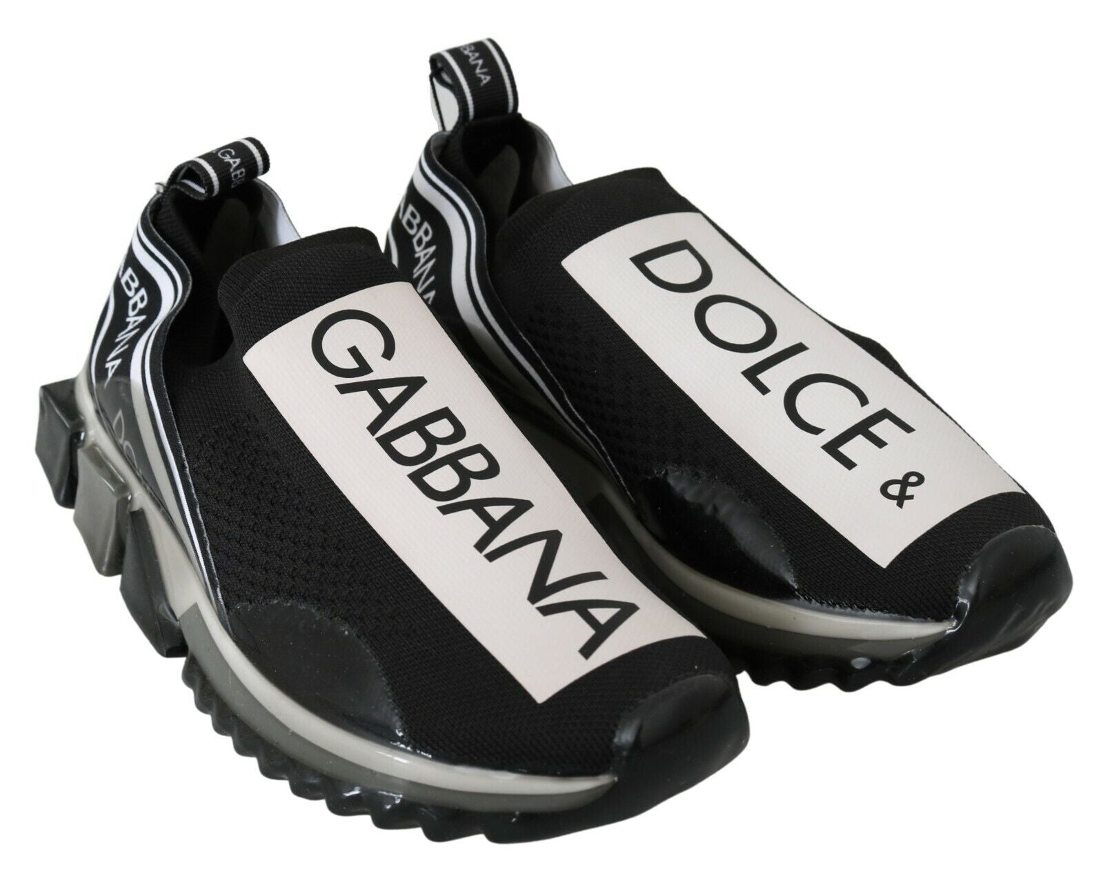Dolce & Gabbana Black White SORRENTO Sport Stretch Men's Sneakers