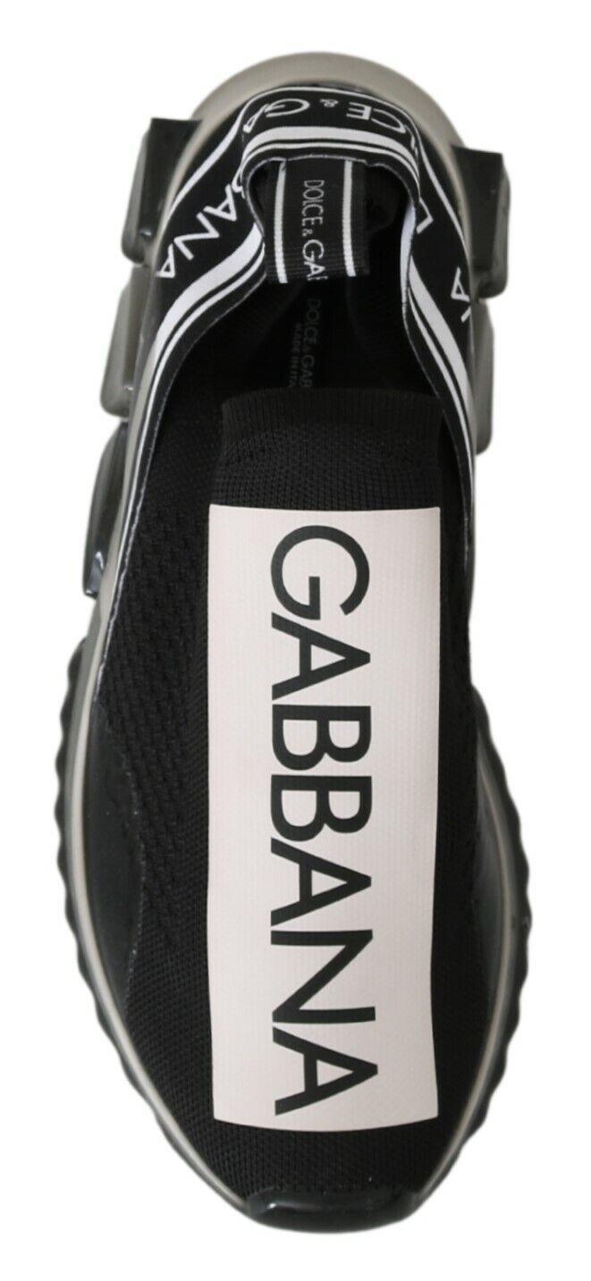 Dolce & Gabbana Black White SORRENTO Sport Stretch Men's Sneakers