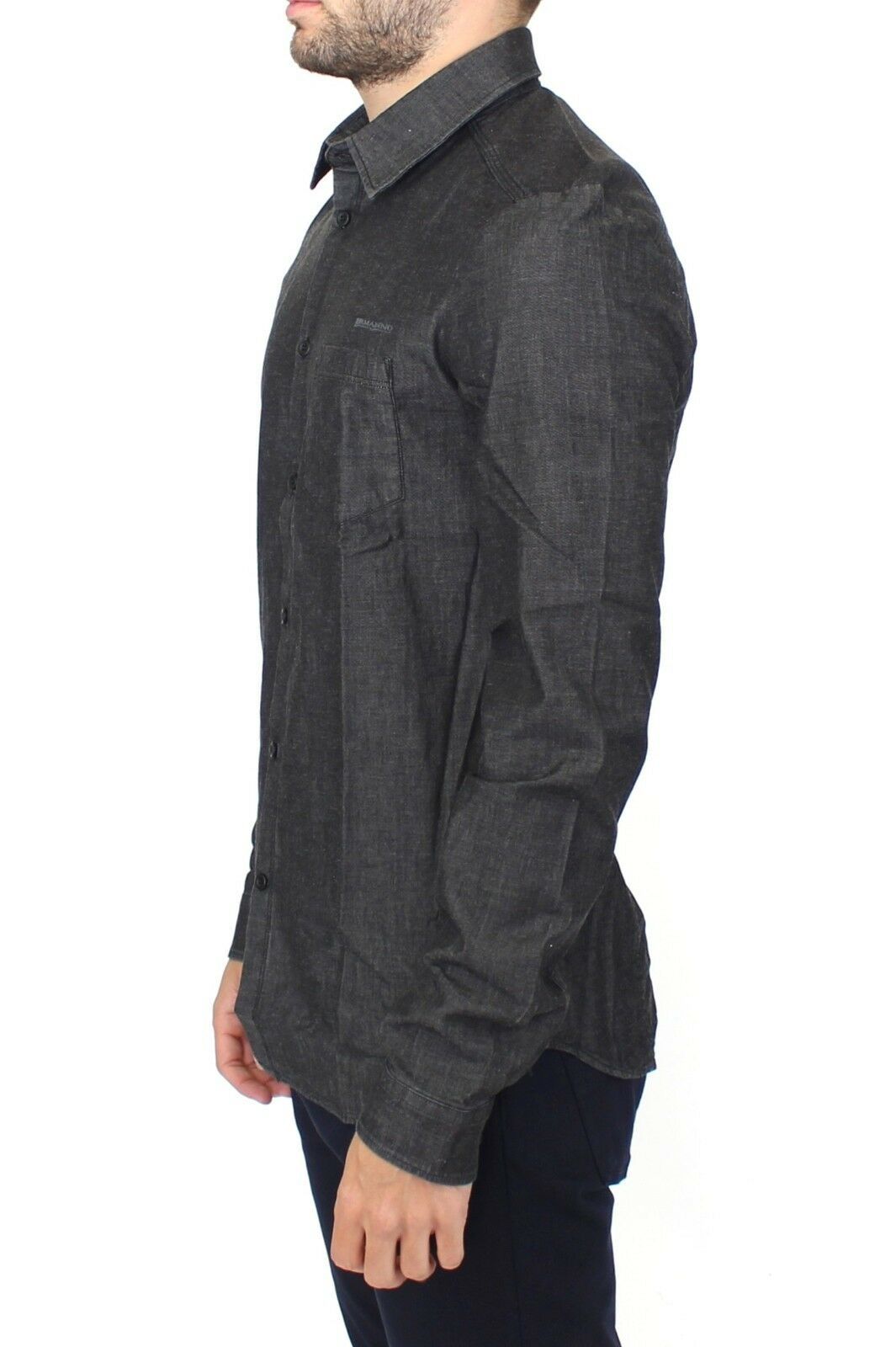 Ermanno Scervino Denim Jeans Cotton Casual Gray Stretch Men's Shirt
