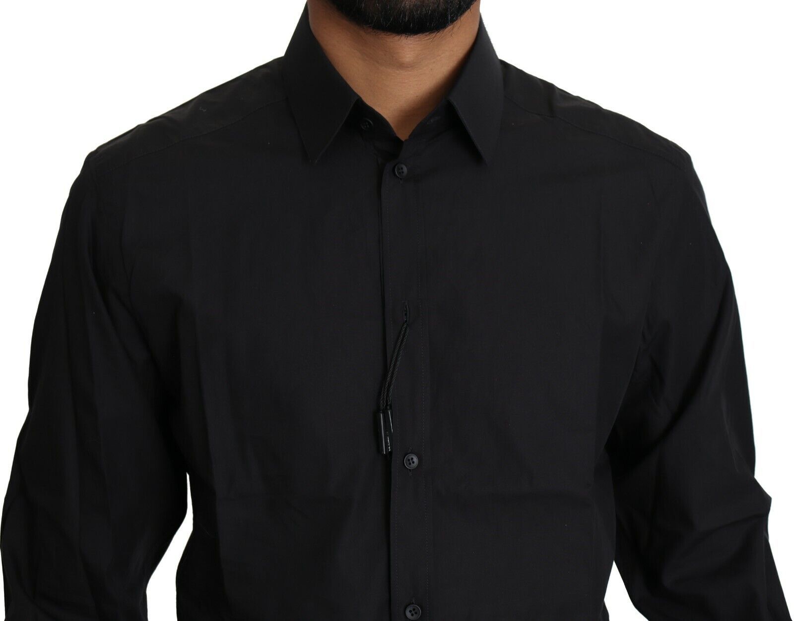 Dolce & Gabbana Black Cotton Formal Dress Men Top Men's Shirt