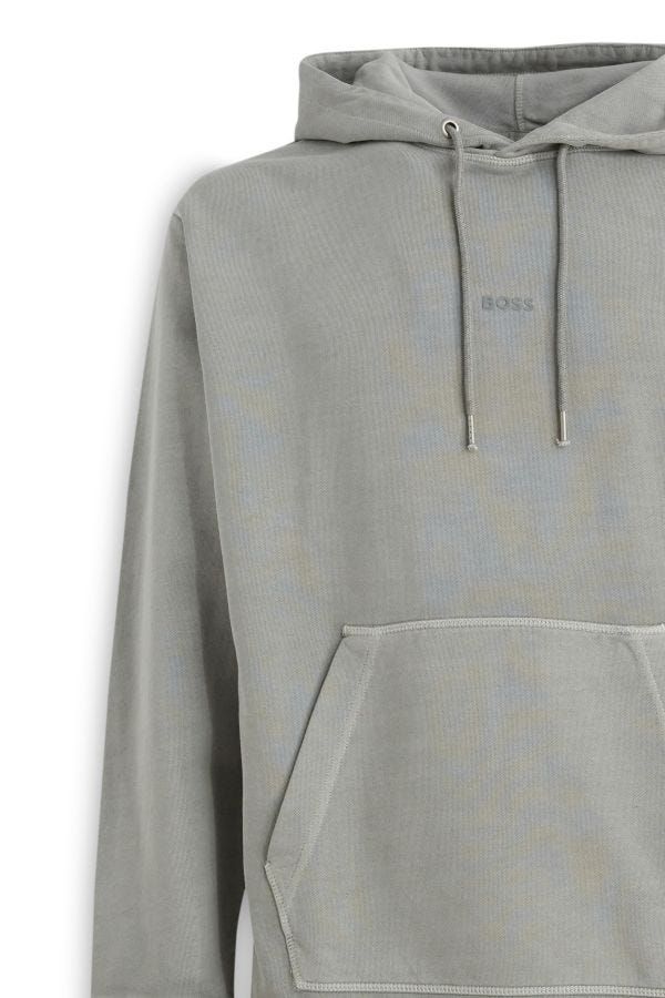 Hugo Boss Elegant Grey Cotton Hooded Men's Sweatshirt