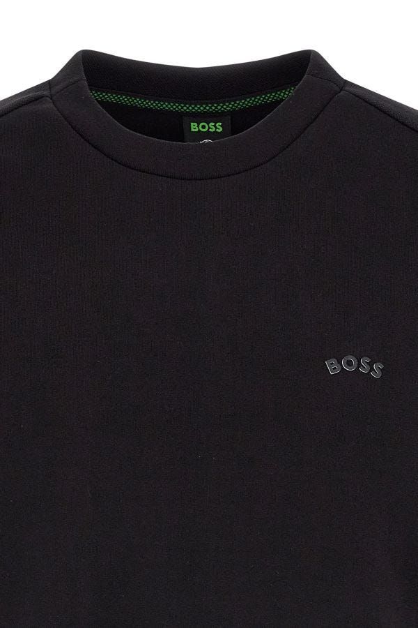 Hugo Boss Elegant Black Cotton Round Neck Men's Sweatshirt