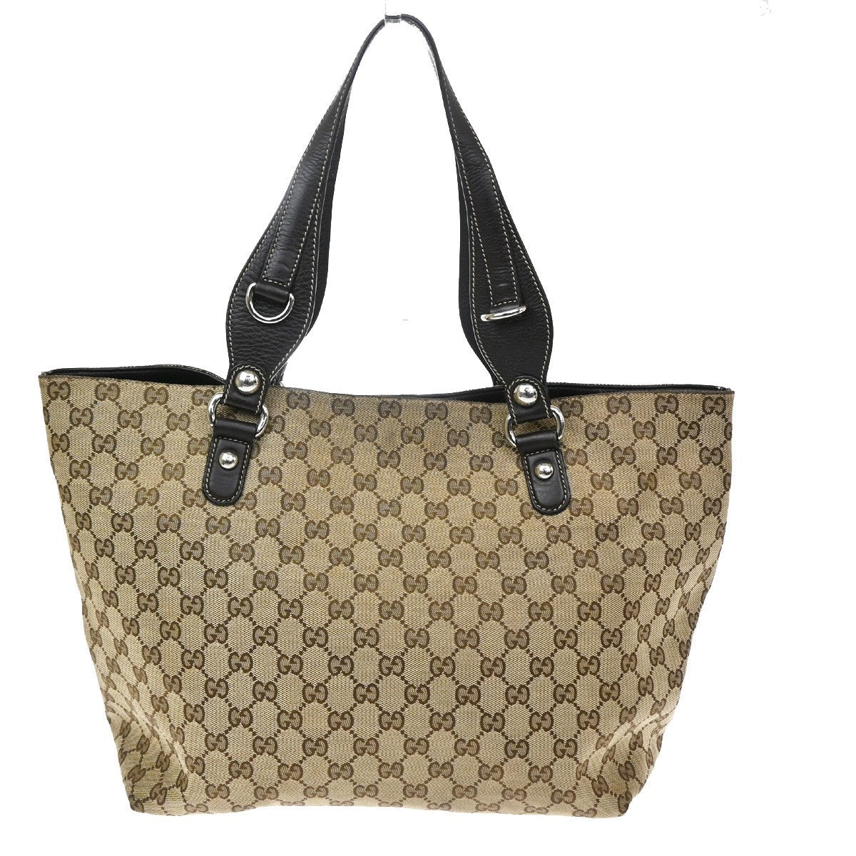 Gucci Icon Bit Gg Canvas Brown Canvas Tote Bag Bag (Pre-Owned)