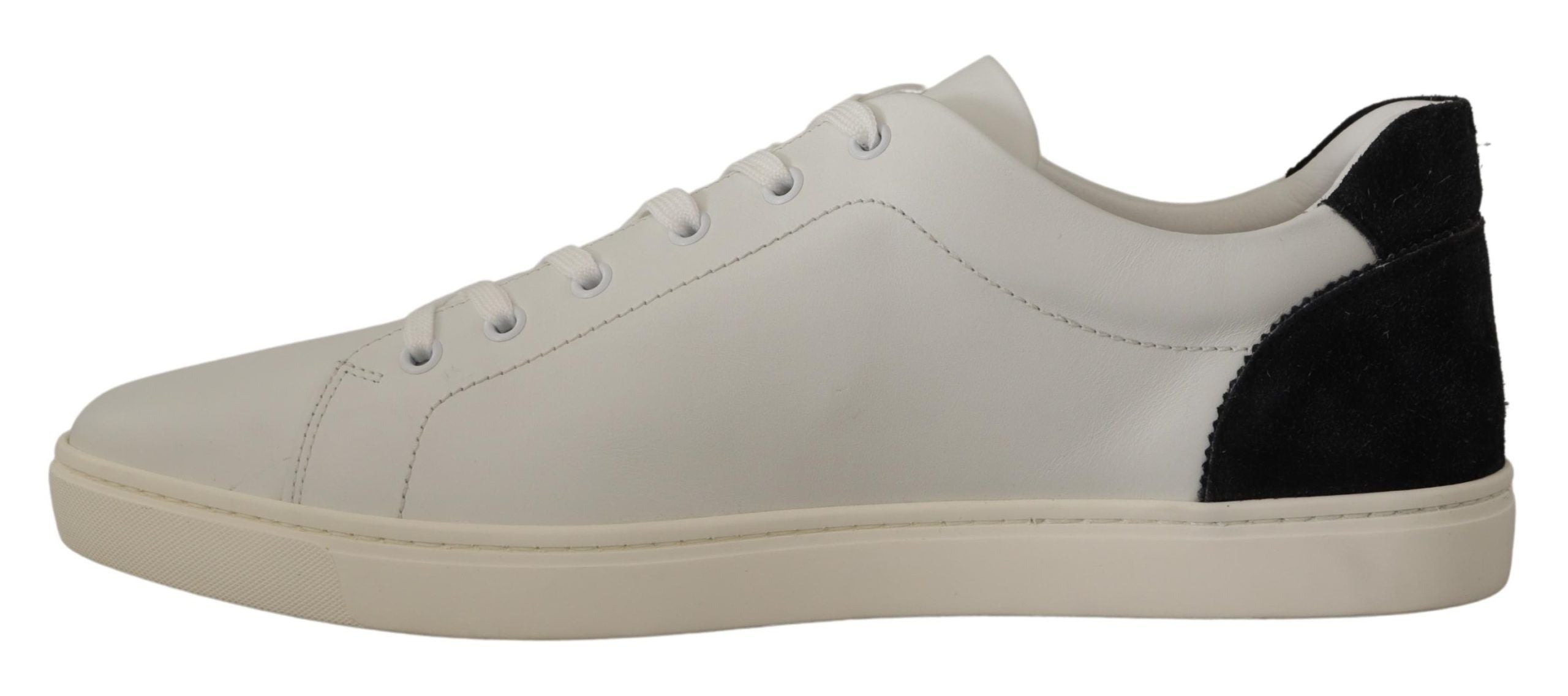 Dolce & Gabbana Elegant White Leather Low Top Men's Sneakers