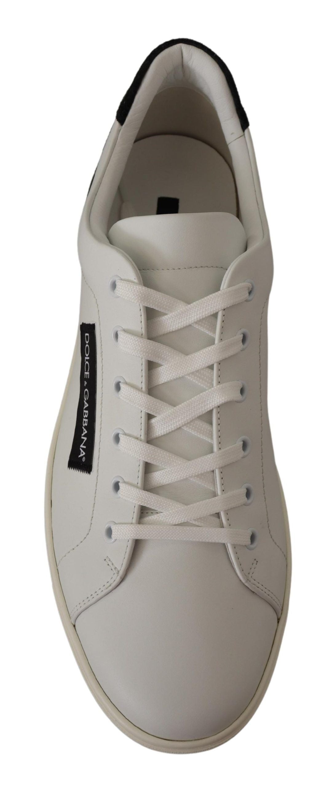 Dolce & Gabbana Elegant White Leather Low Top Men's Sneakers