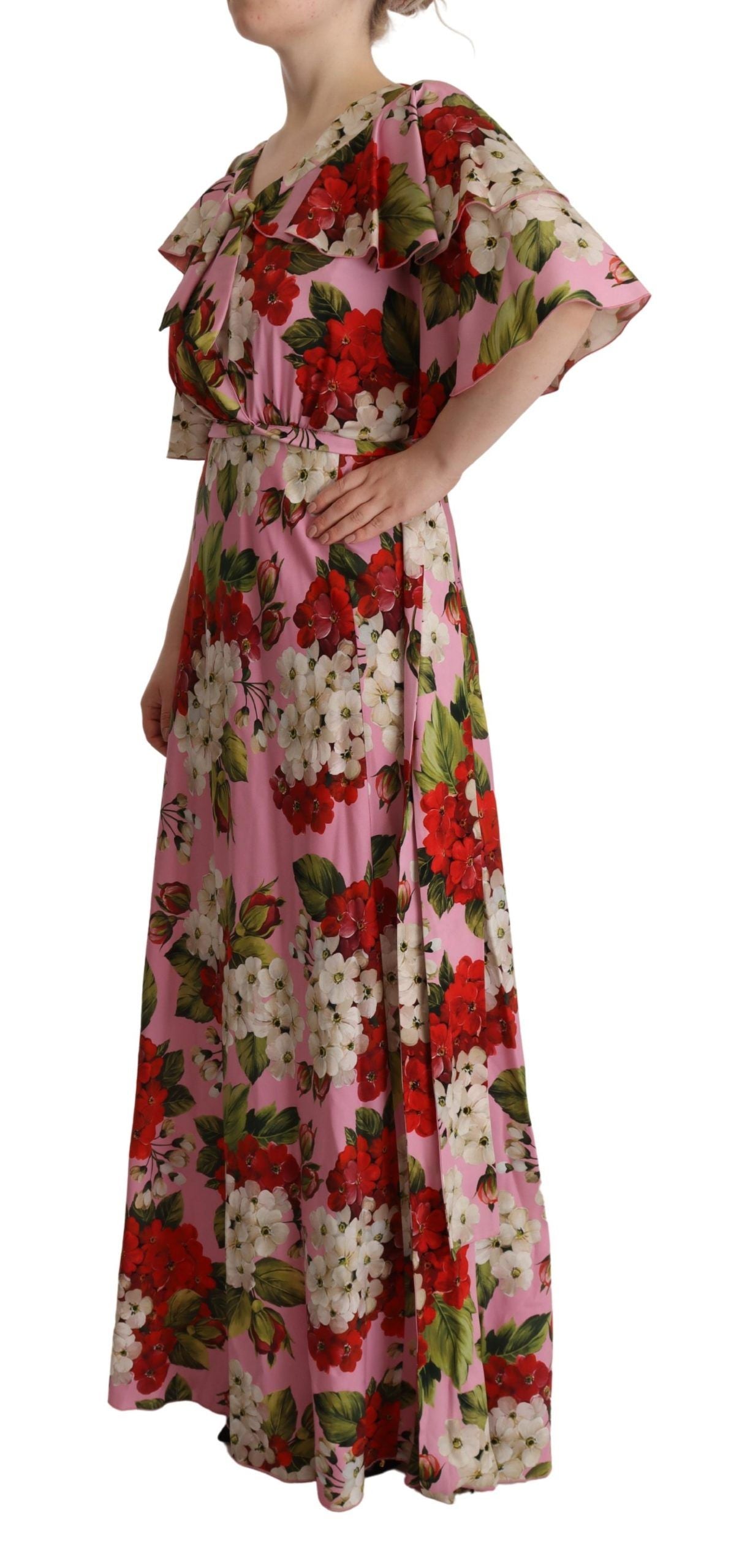 Dolce & Gabbana Enchanting Floral Silk Maxi Women's Dress
