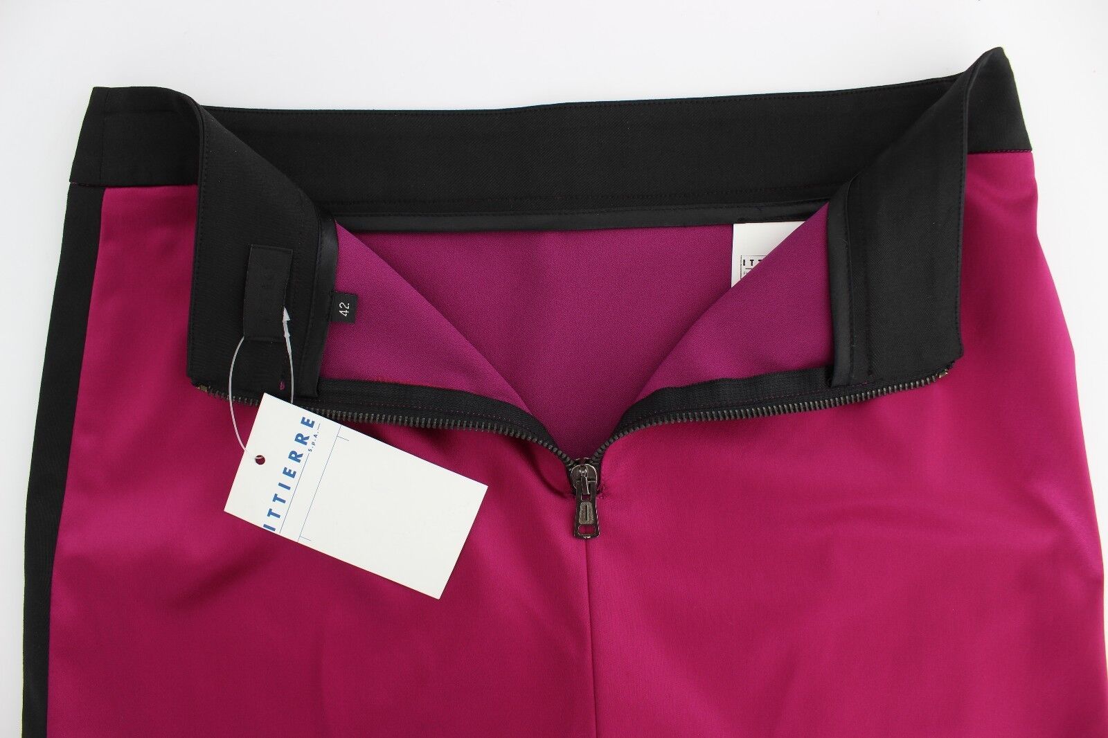 Exte Pink Black Above Knees Cotton Stretch Women's Skirt