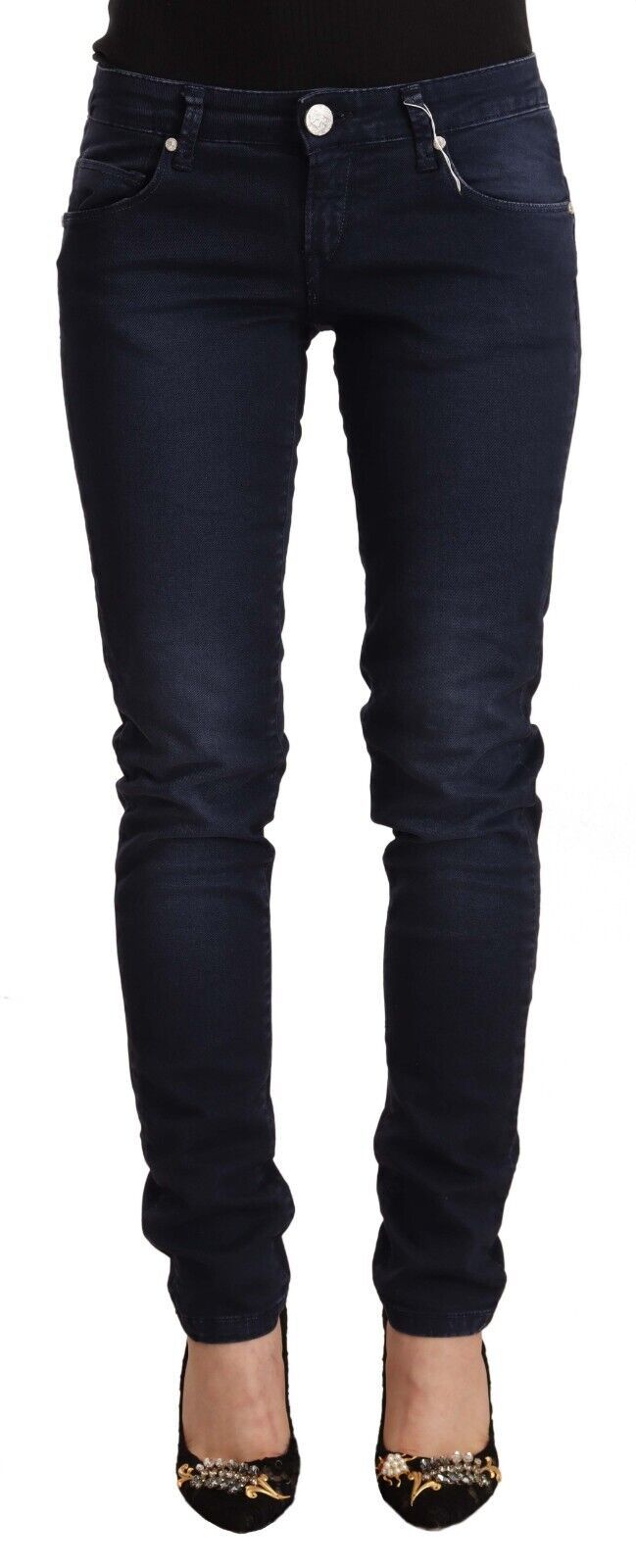 Acht Chic Low Waist Skinny Denim in Women's Blue