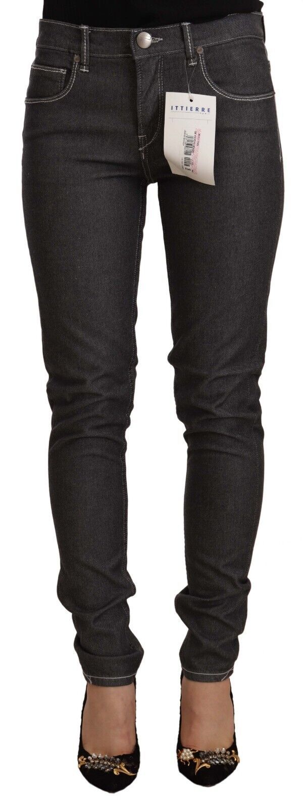 Acht Chic Mid Waist Skinny Black Women's Jeans