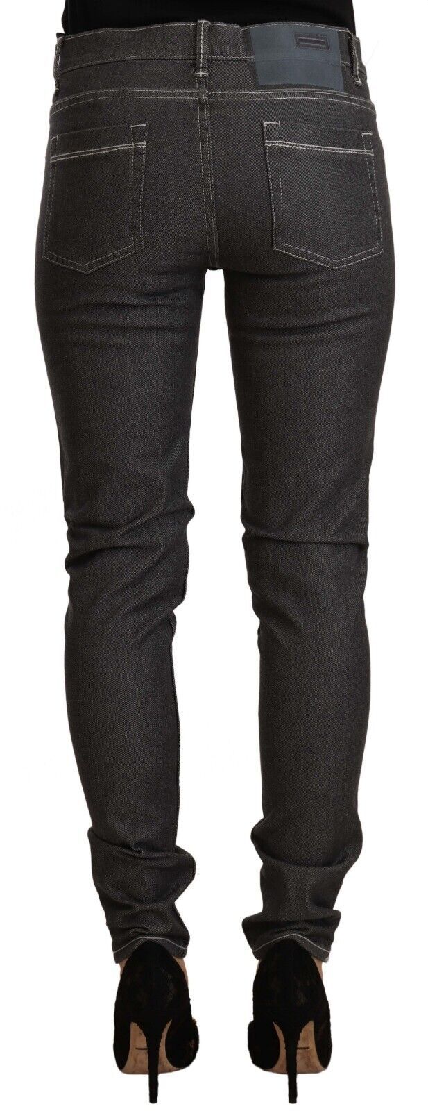 Acht Black Low Waist Skinny Denim Slim Fit Women's Jeans