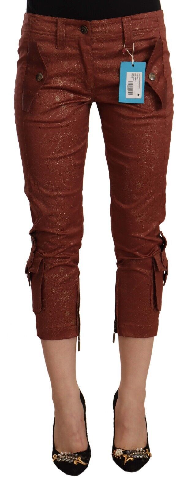Just Cavalli Elegant Cropped Mid Waist Cotton Women's Pants
