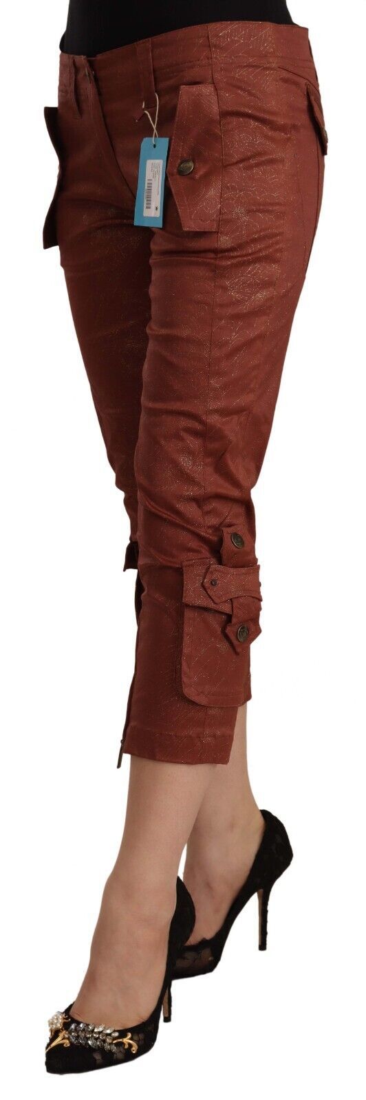 Just Cavalli Elegant Cropped Mid Waist Cotton Women's Pants