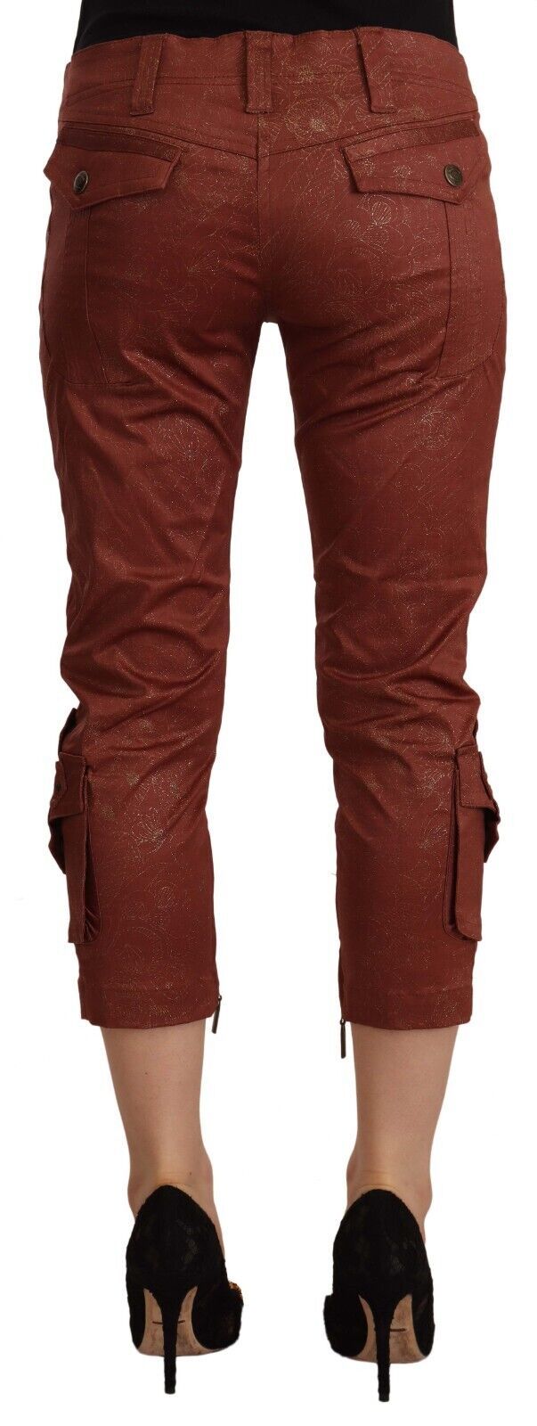 Just Cavalli Elegant Cropped Mid Waist Cotton Women's Pants