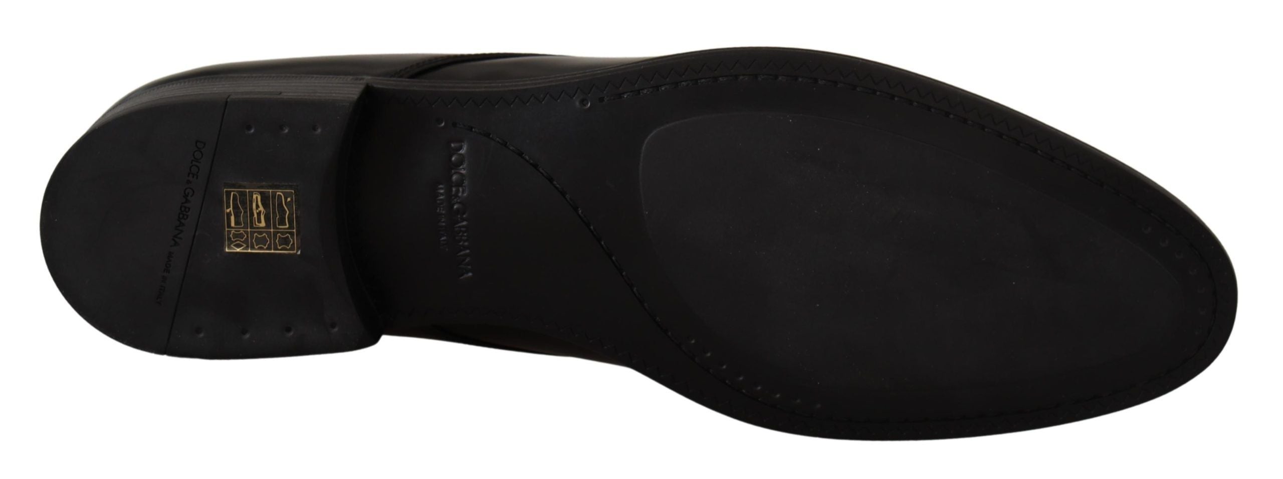 Dolce & Gabbana Elegant Black Leather Derby Men's Shoes