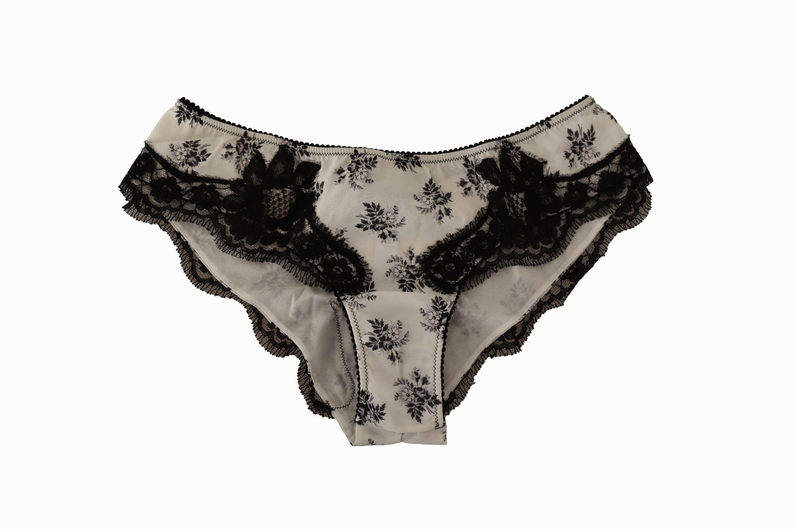 Dolce & Gabbana Elegant White Lace Silk Women's Briefs