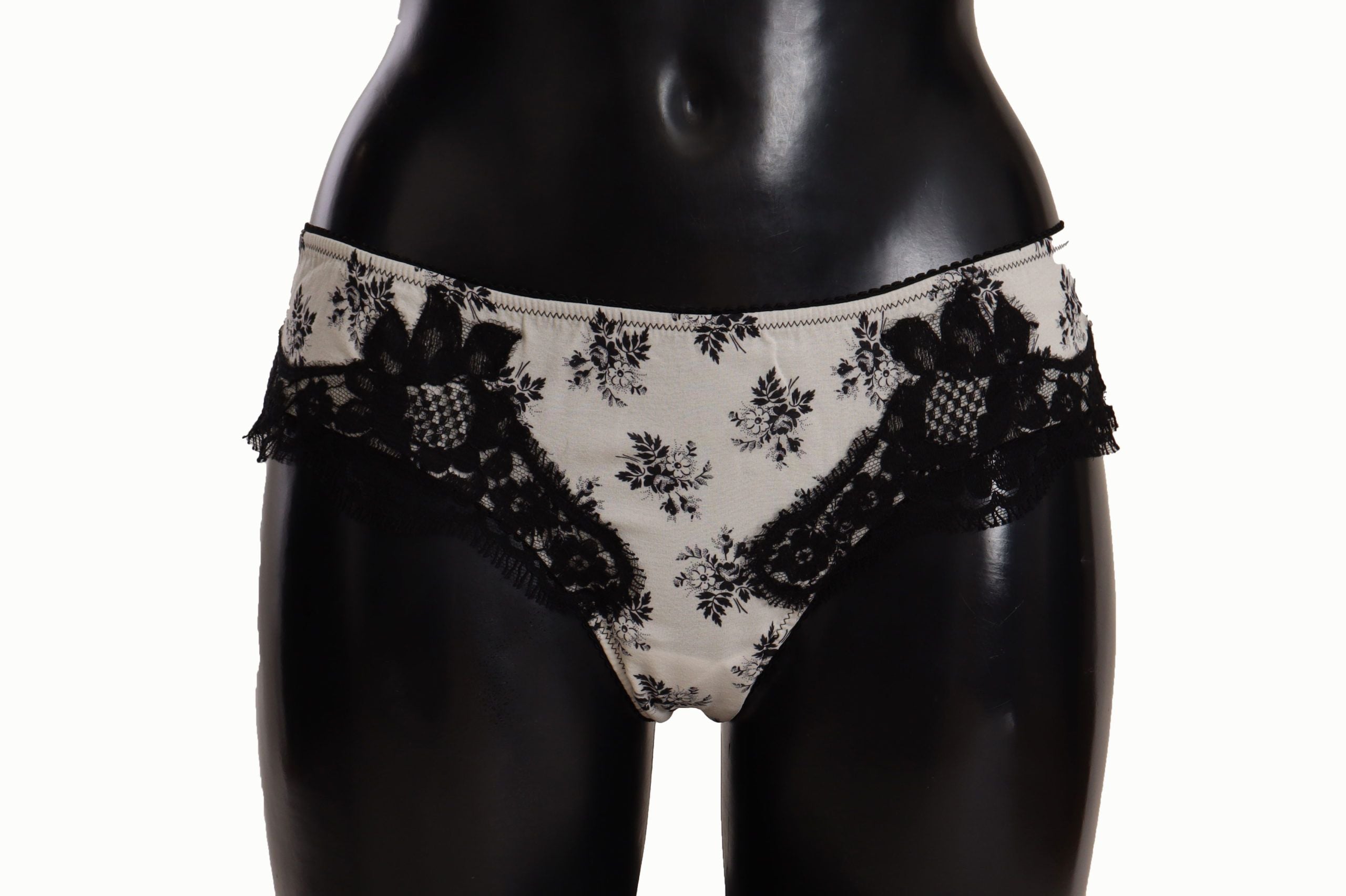 Dolce & Gabbana Elegant White Lace Silk Women's Briefs
