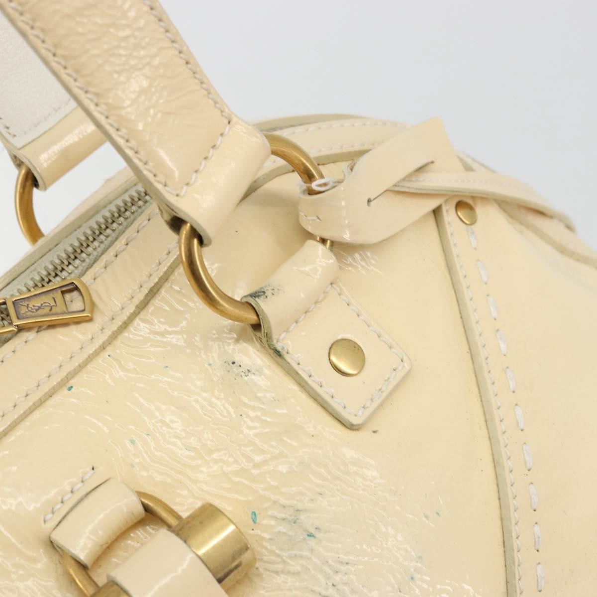 Saint Laurent Muse Shoulder Leather White Patent_Leather Handbag (Pre-Owned)