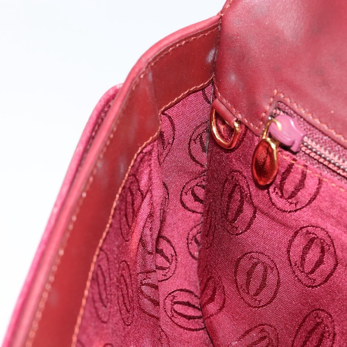 Cartier Must De Cartier Clutch Leather Burgundy Leather Clutche & Pouche Bag (Pre-Owned)