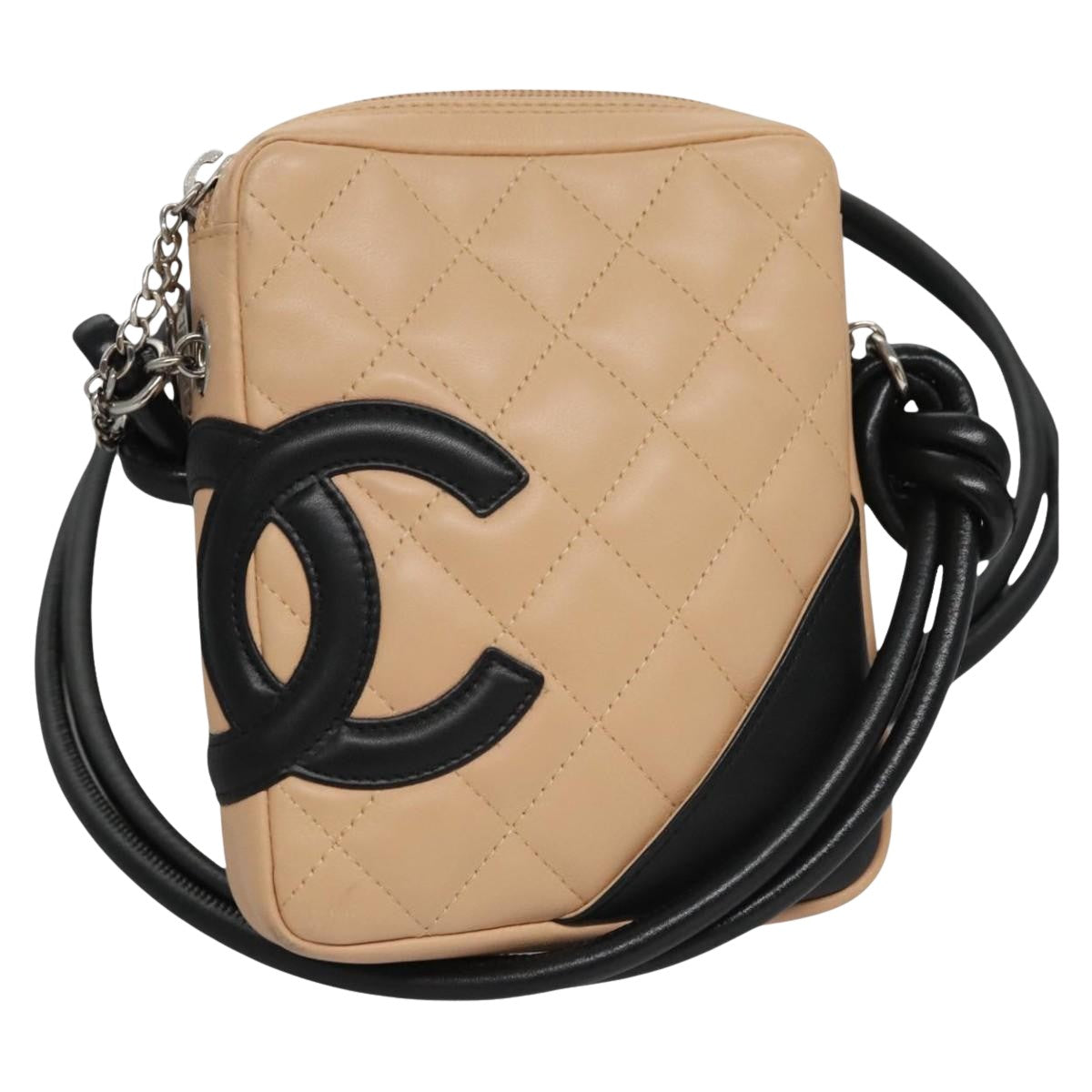 Chanel Cambon Line Beige Leather Shoulder Bag (Pre-Owned)