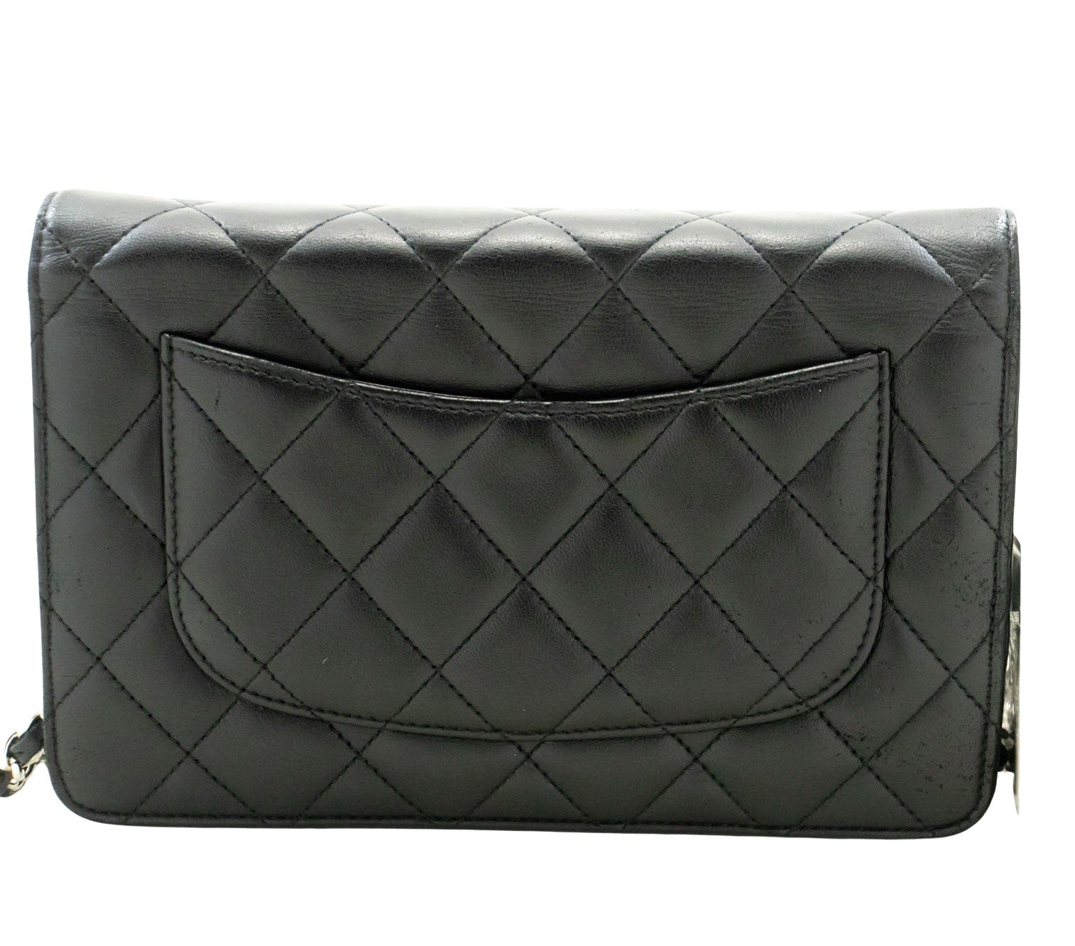 Chanel Wallet On Chain Black Leather Shoulder Bag (Pre-Owned)