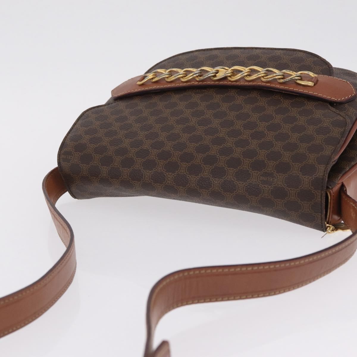 Celine Macadam Shoulder Canvas Brown Canvas Crossbody Bag Bag (Pre-Owned)