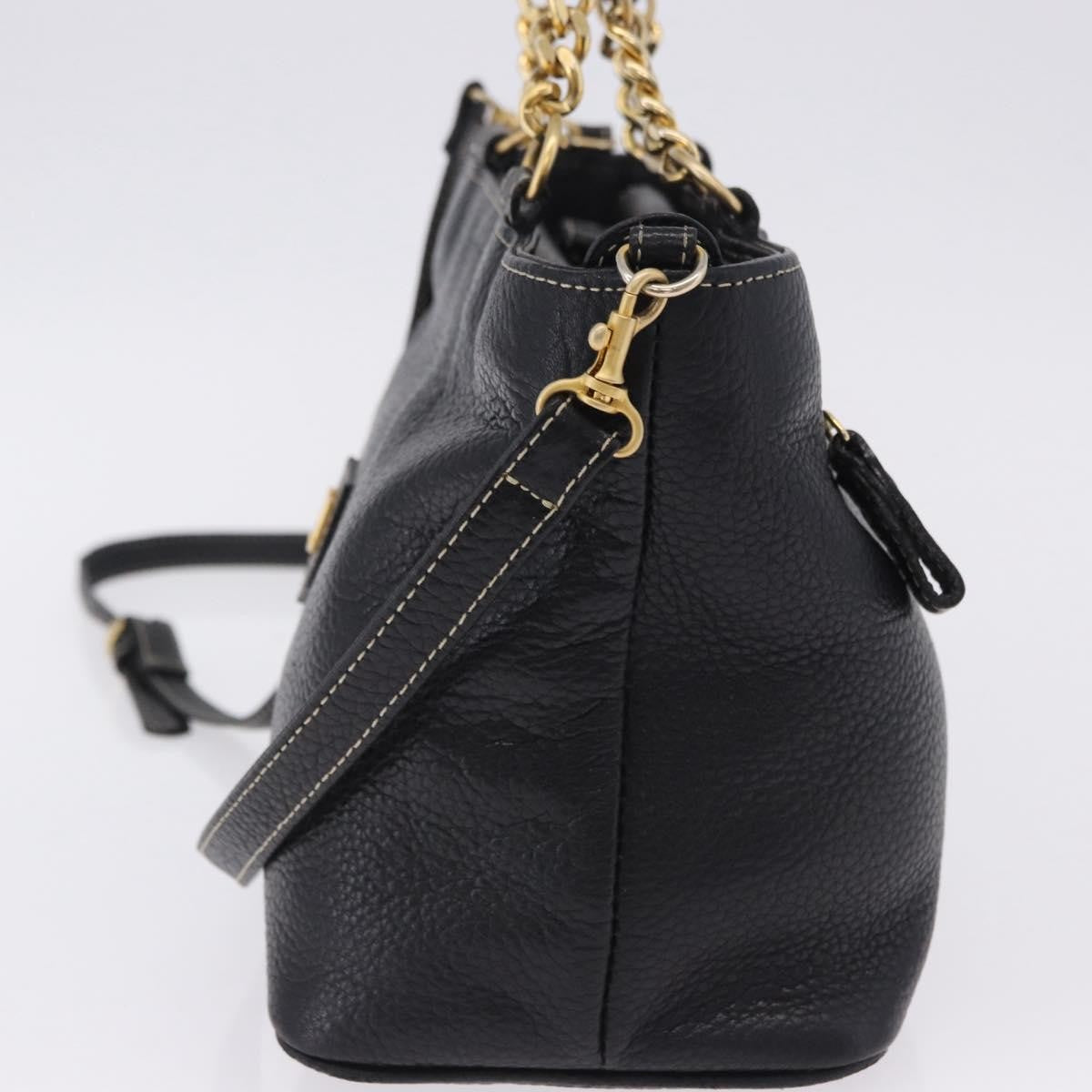 Bally Vintage Leather Black Leather Tote Bag Bag (Pre-Owned)