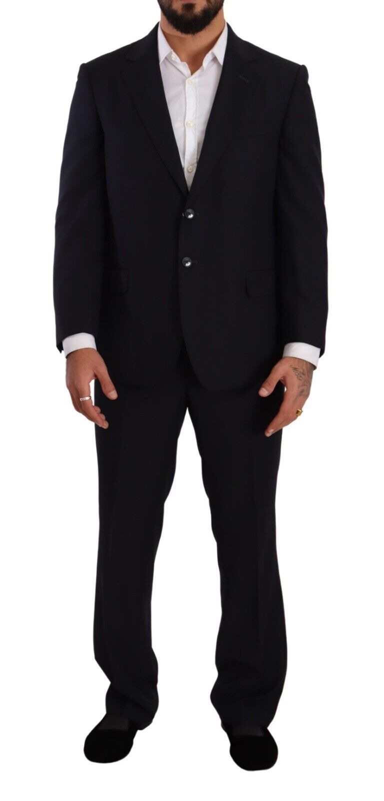 Domenico Tagliente Blue Polyester Single Breasted Formal Men's Suit
