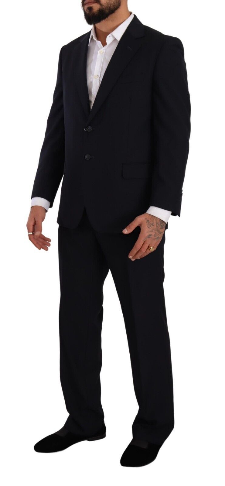 Domenico Tagliente Blue Polyester Single Breasted Formal Men's Suit