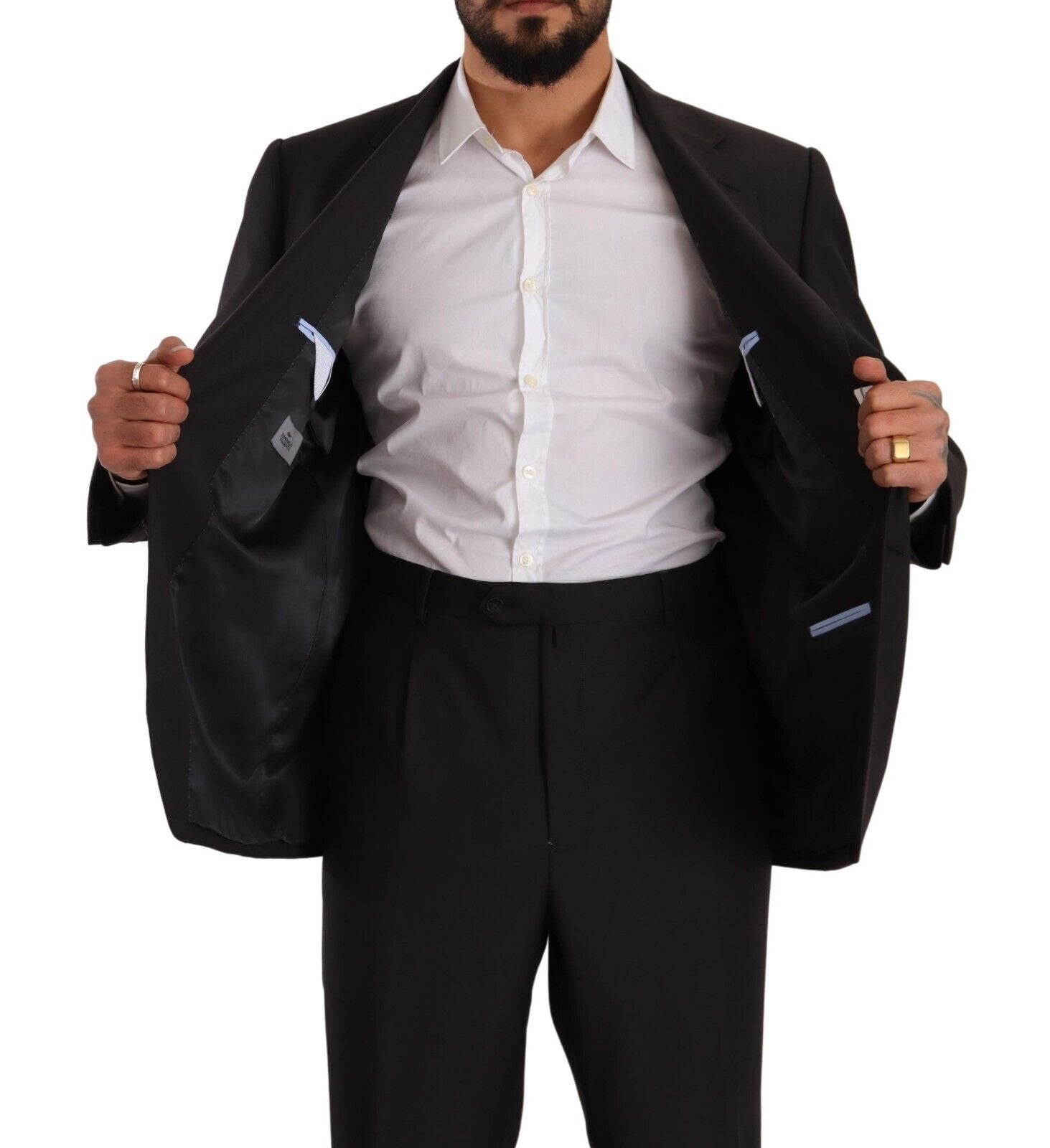 Domenico Tagliente Elegant Gray Two-Piece Regular Fit Men's Suit