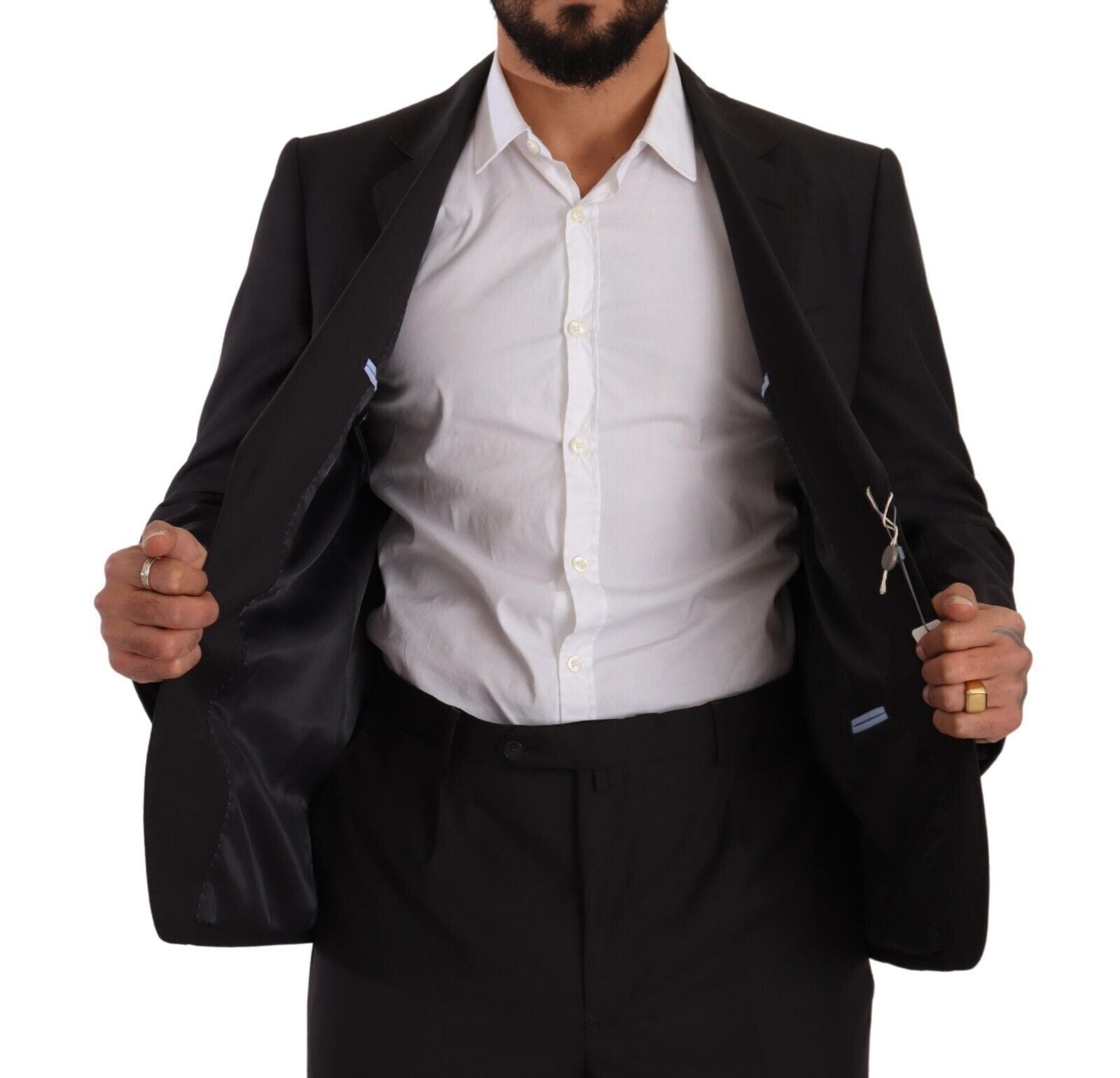 Domenico Tagliente Elegant Dark Grey Two-Piece Men's Suit