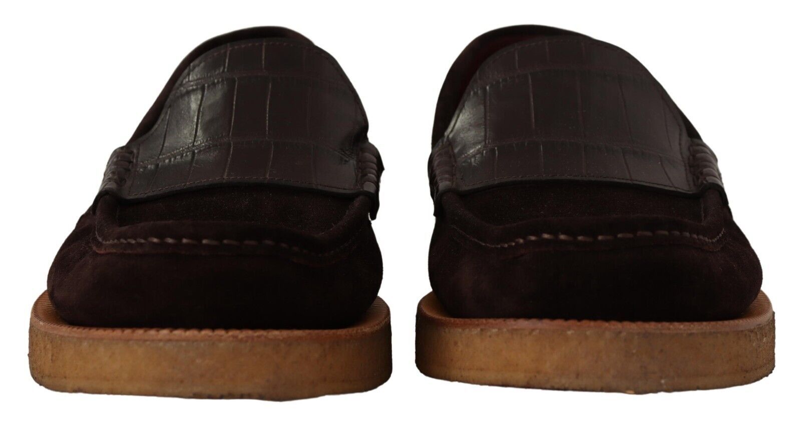 Dolce & Gabbana Brown Suede Leather Slip On Flats Moccasin Men's Shoes