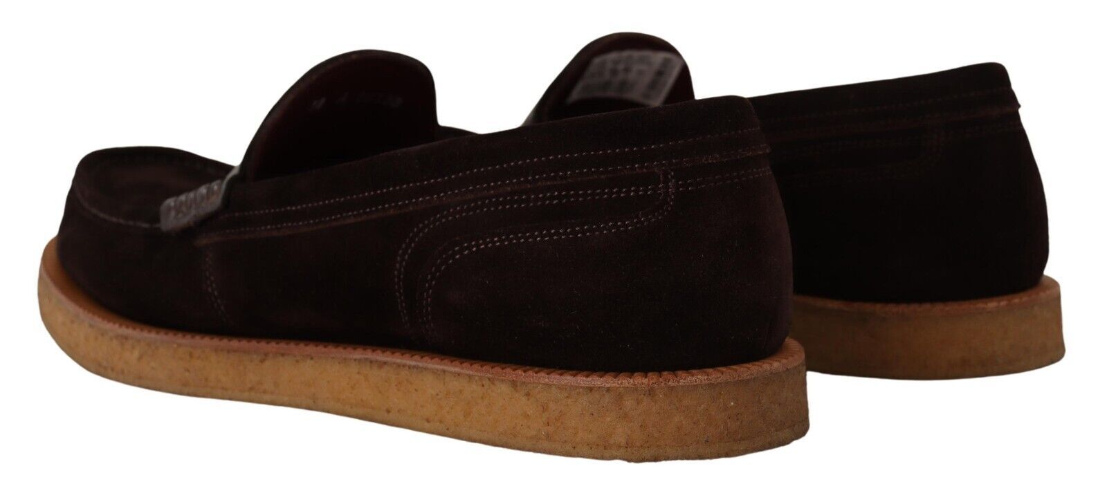 Dolce & Gabbana Brown Suede Leather Slip On Flats Moccasin Men's Shoes