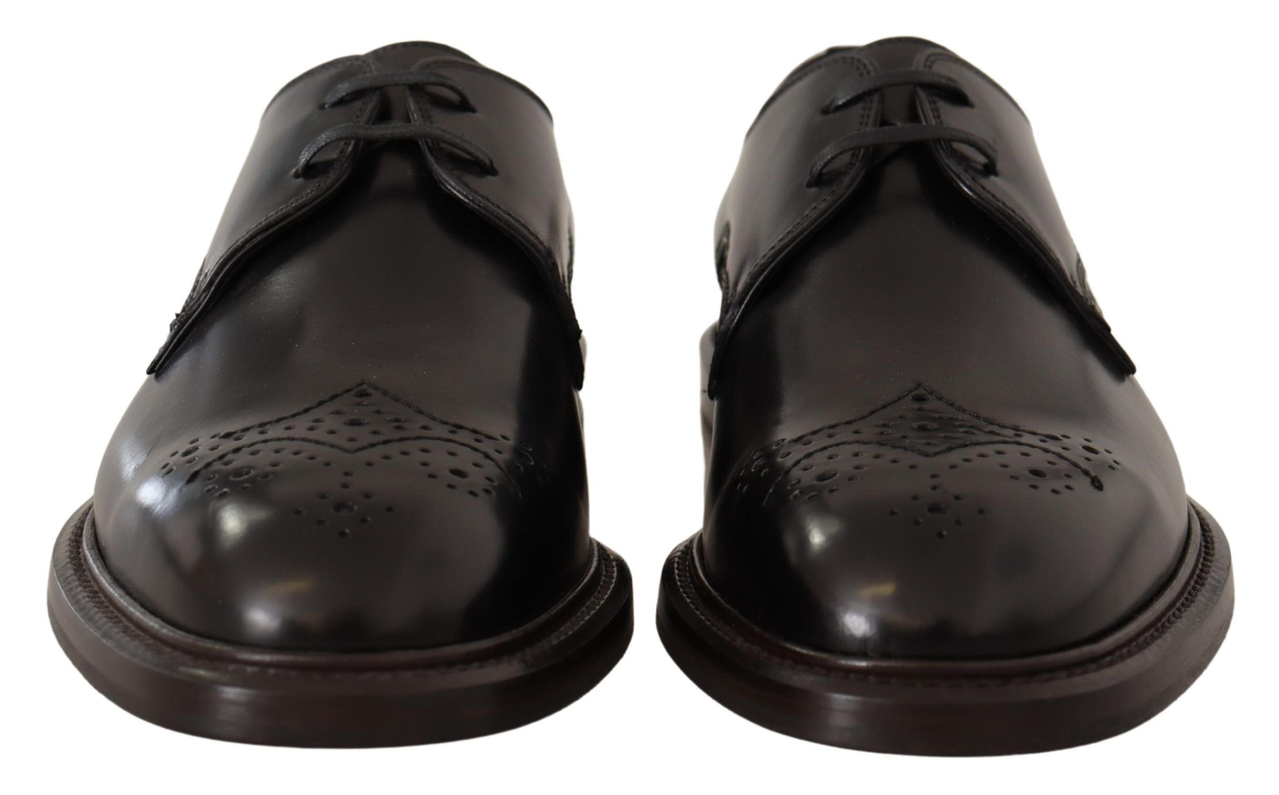 Dolce & Gabbana Black Leather Dress Formal Derby Men's Shoes