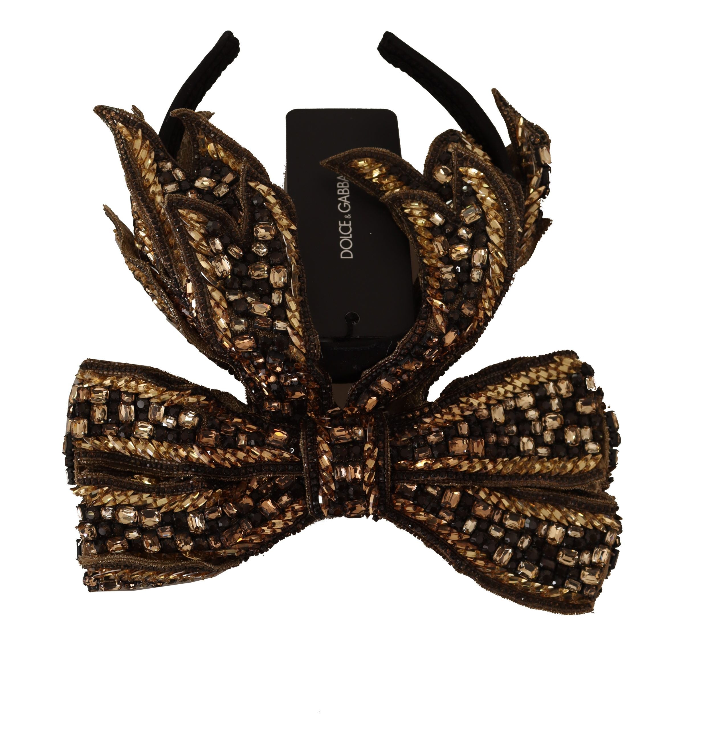 Dolce & Gabbana Elegant Gold Embellished Silk Women's Diadem