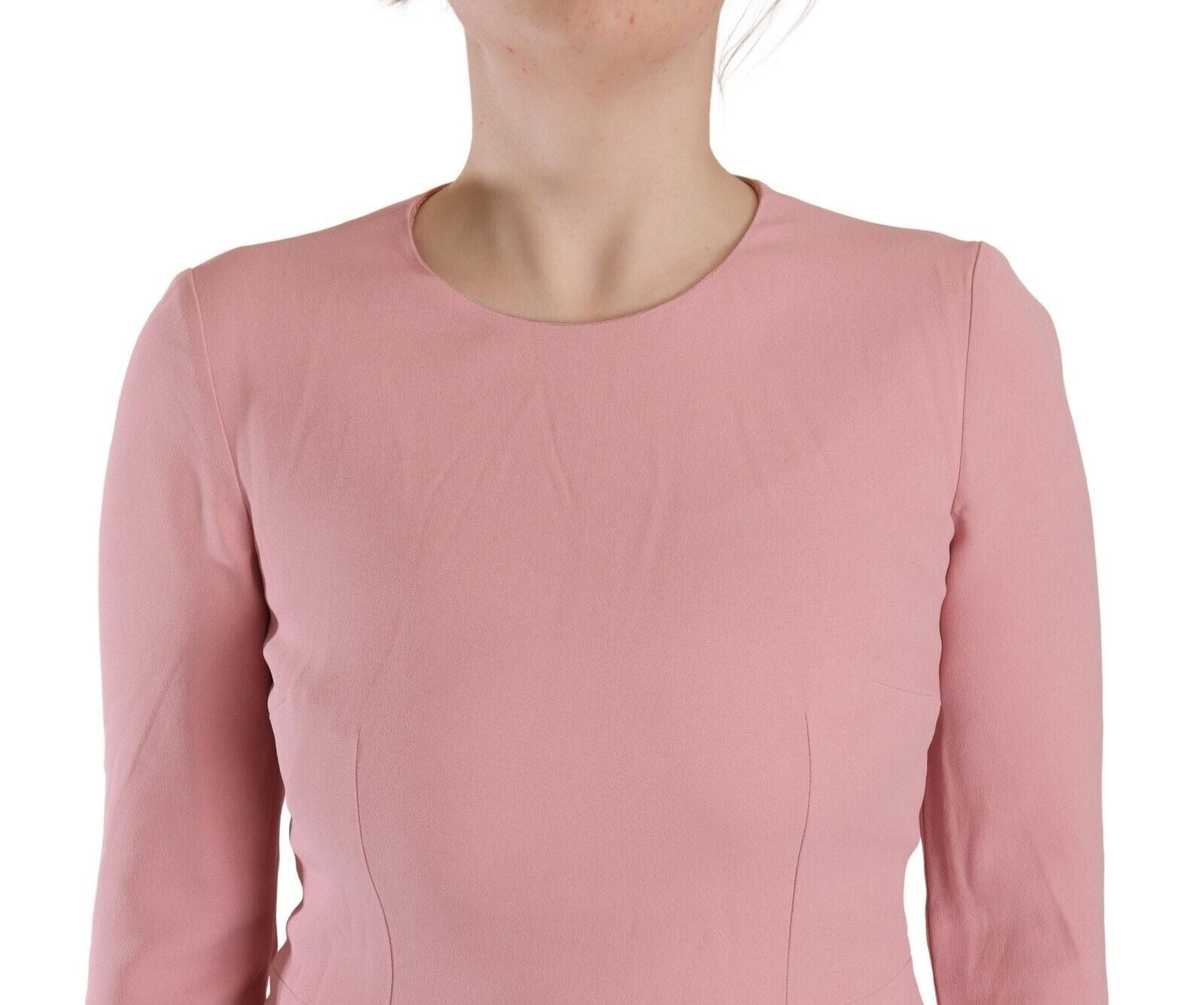 Dolce & Gabbana Pink 3/4 Sleeves Viscose Blend A-line Women's Dress