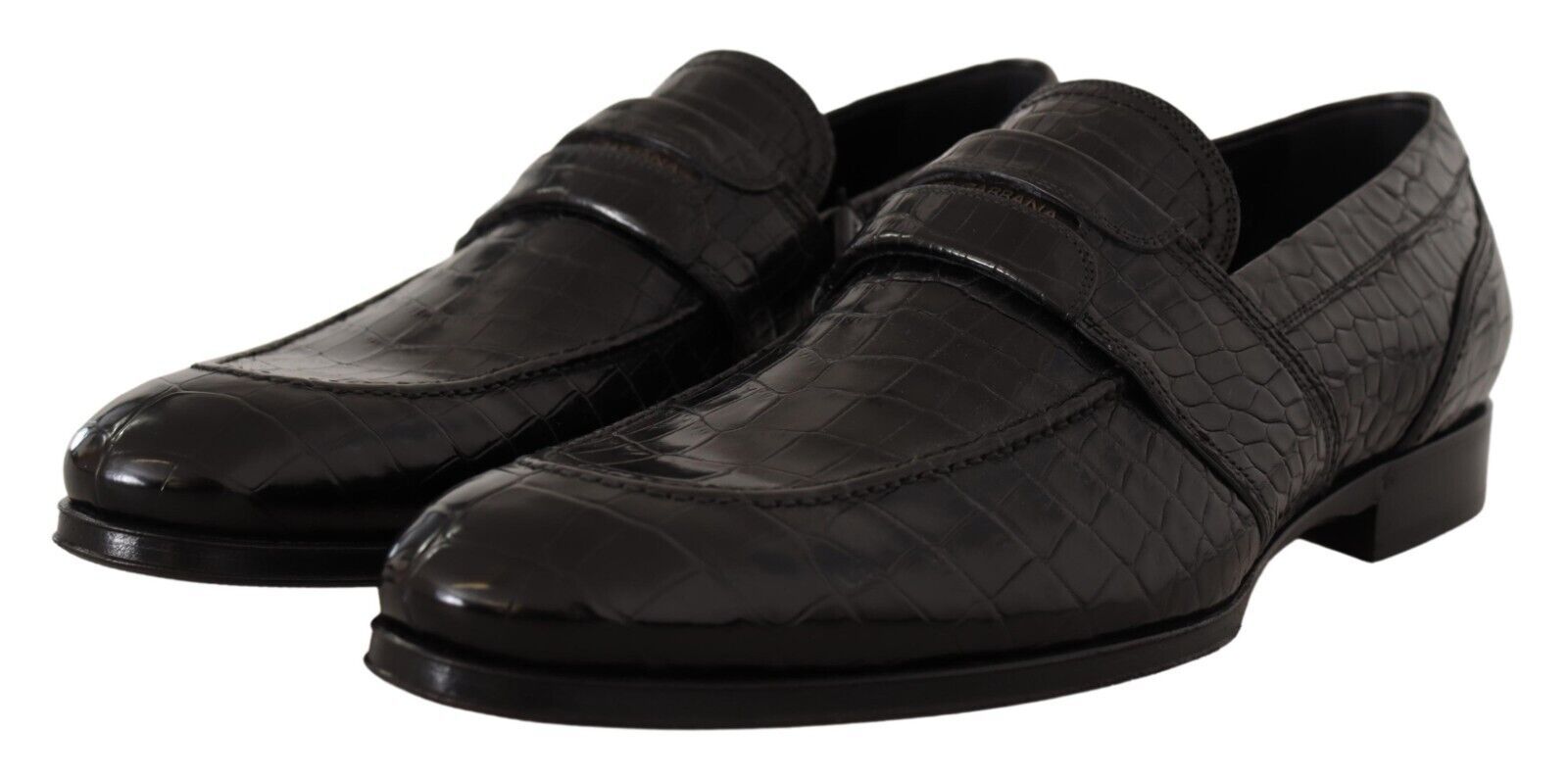 Dolce & Gabbana Elegant Crocodile Leather Moccasin Men's Shoes
