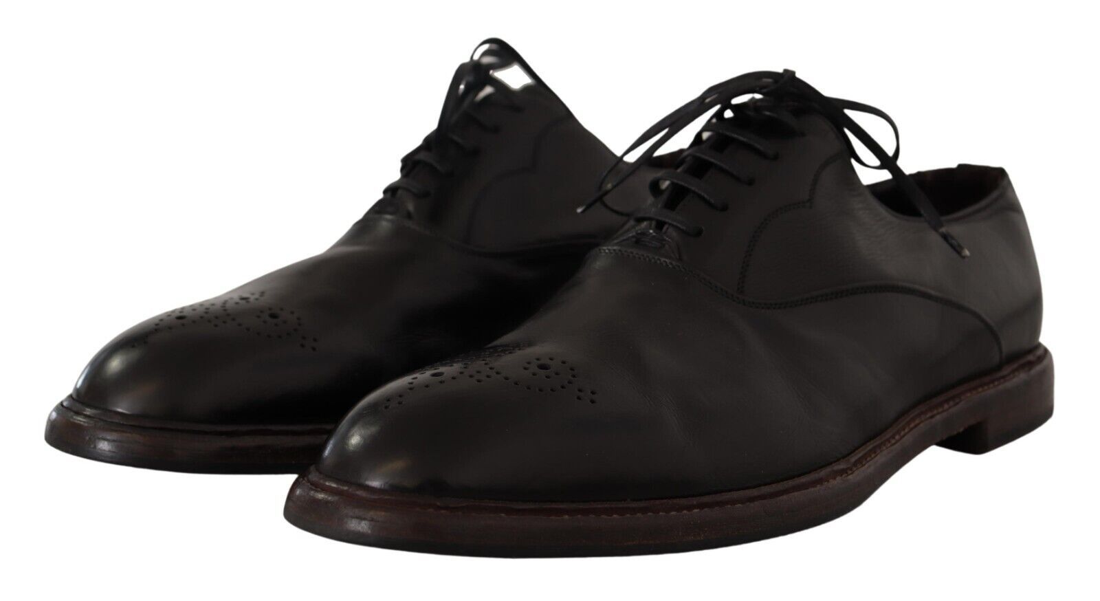 Dolce & Gabbana Elegant Black Leather Derby Formal Men's Shoes