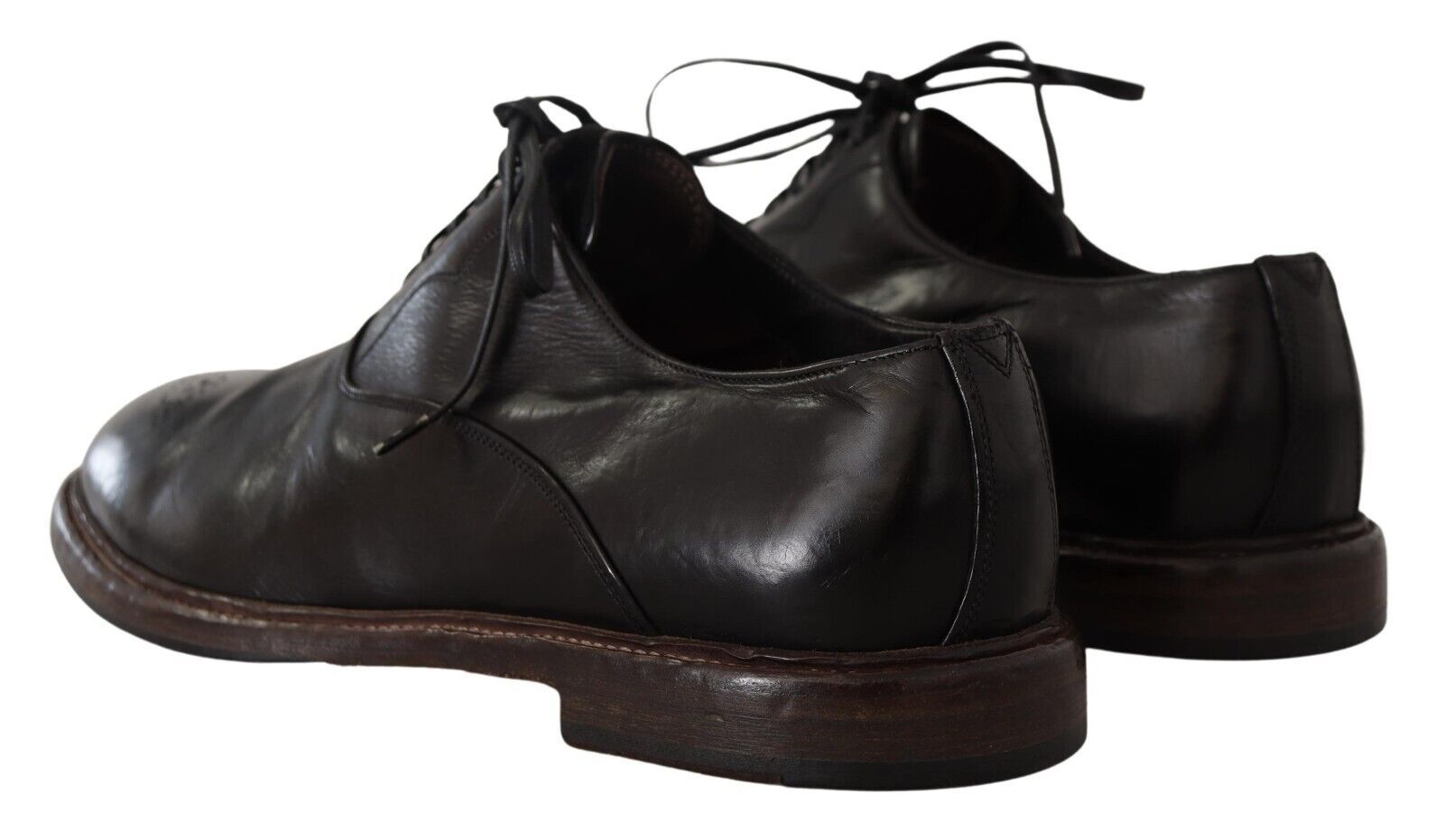 Dolce & Gabbana Elegant Black Leather Derby Formal Men's Shoes