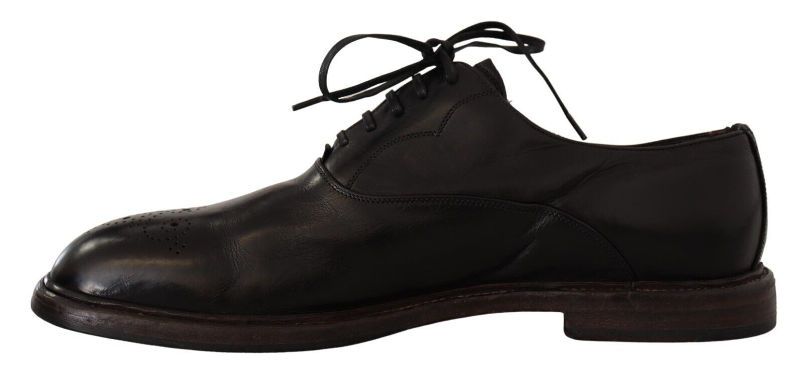 Dolce & Gabbana Elegant Black Leather Derby Formal Men's Shoes