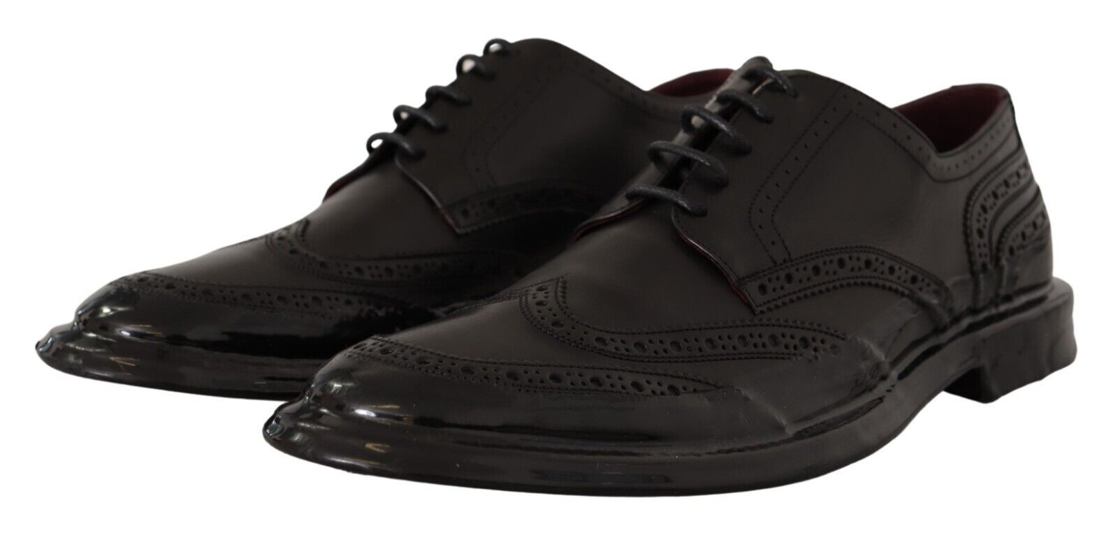 Dolce & Gabbana Black Leather Oxford Wingtip Formal Derby Men's Shoes