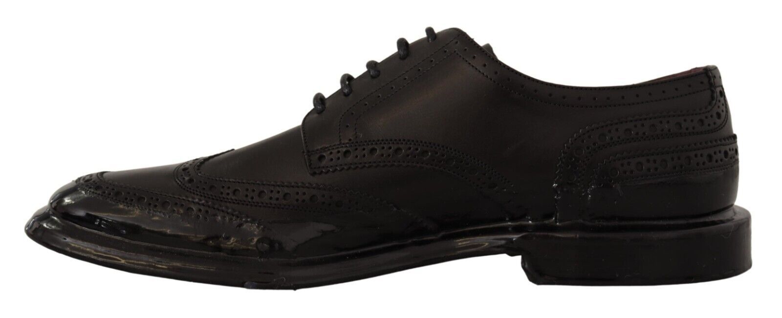 Dolce & Gabbana Black Leather Oxford Wingtip Formal Derby Men's Shoes