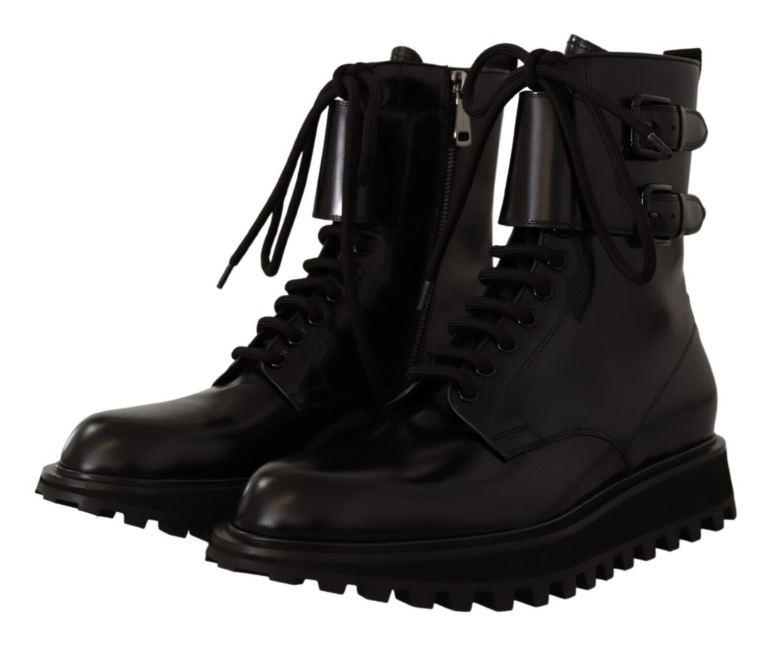 Dolce & Gabbana Elegant Black Leather Ankle Men's Boots