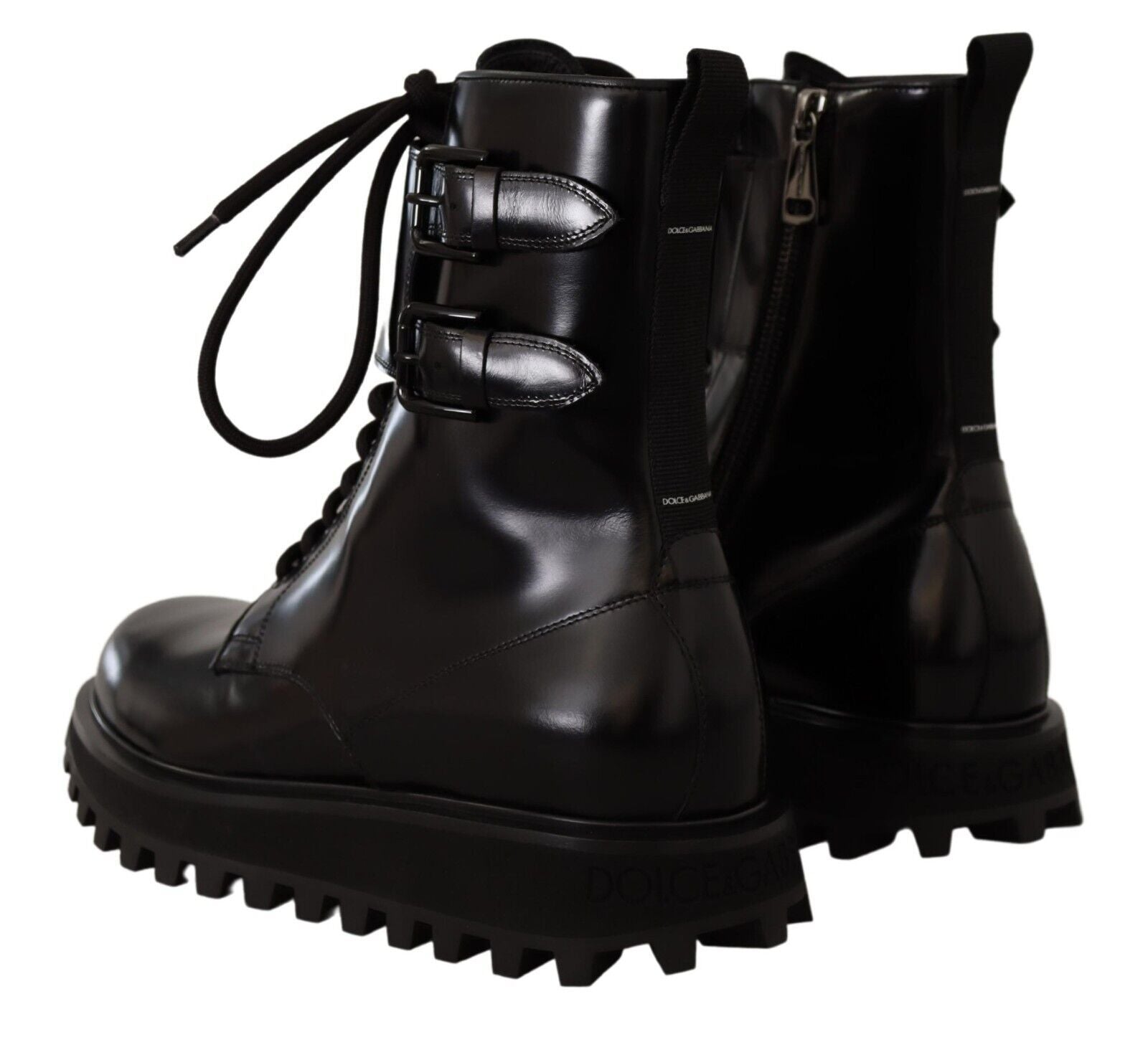 Dolce & Gabbana Elegant Black Leather Ankle Men's Boots
