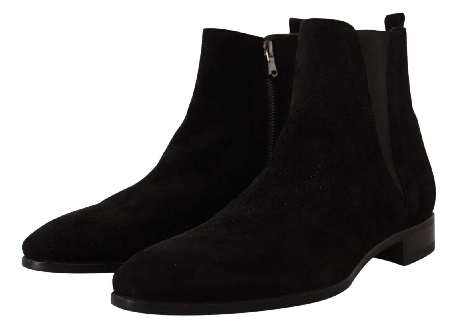 Dolce & Gabbana Black Suede Leather Chelsea Mens Boots Men's Shoes