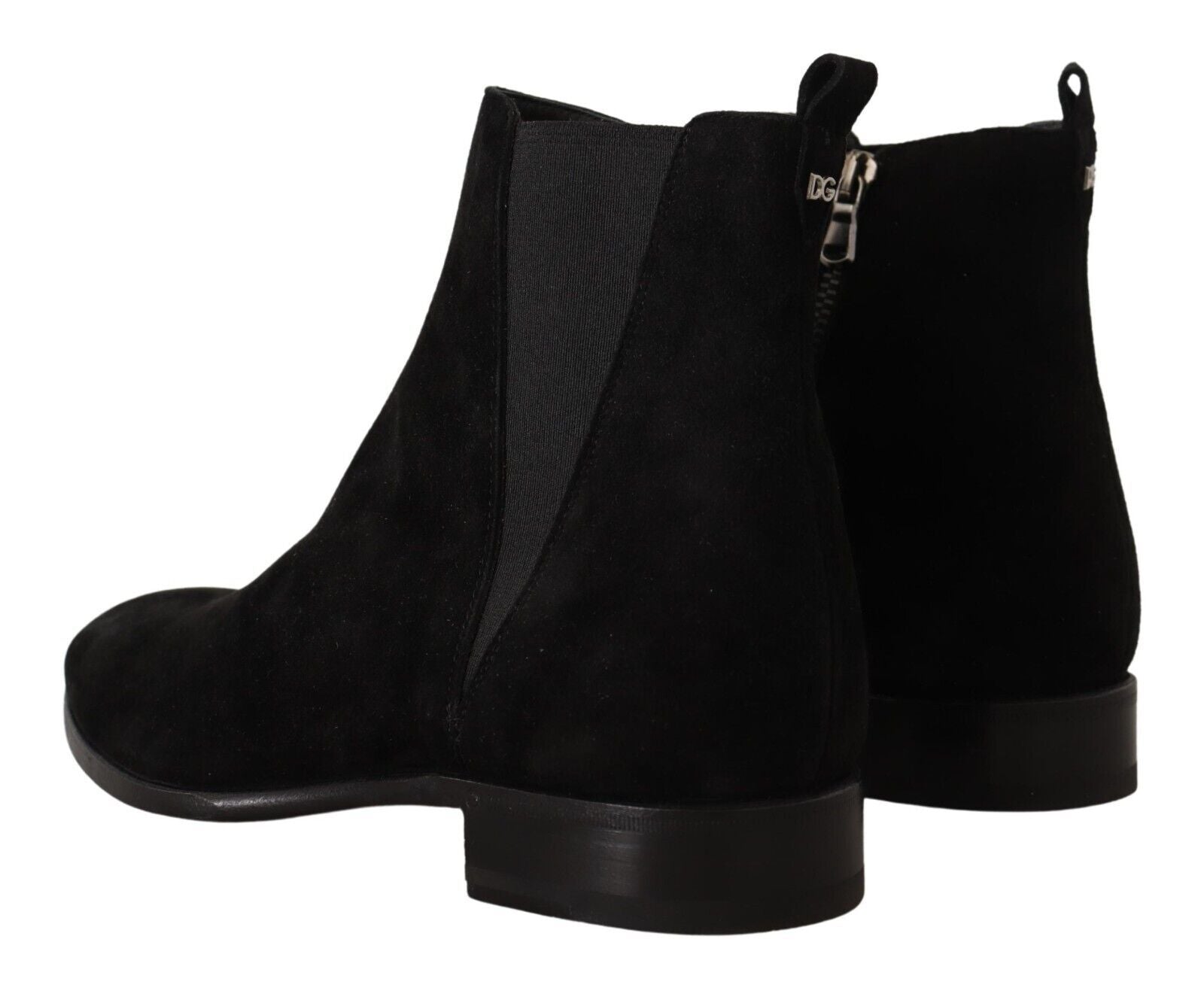 Dolce & Gabbana Black Suede Leather Chelsea Mens Boots Men's Shoes